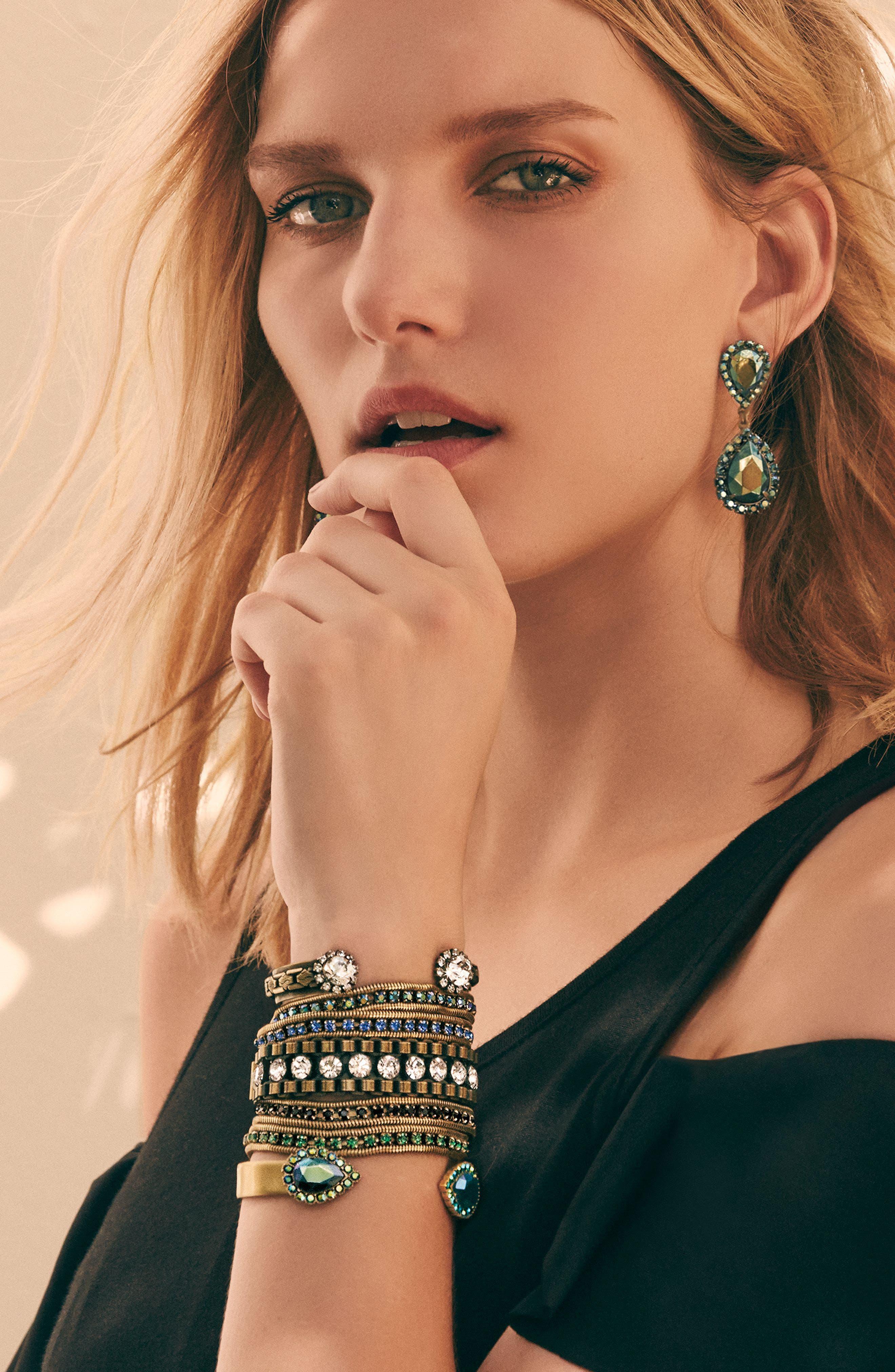 Loren Hope carly Crystal Chain Bracelet in Metallic Lyst