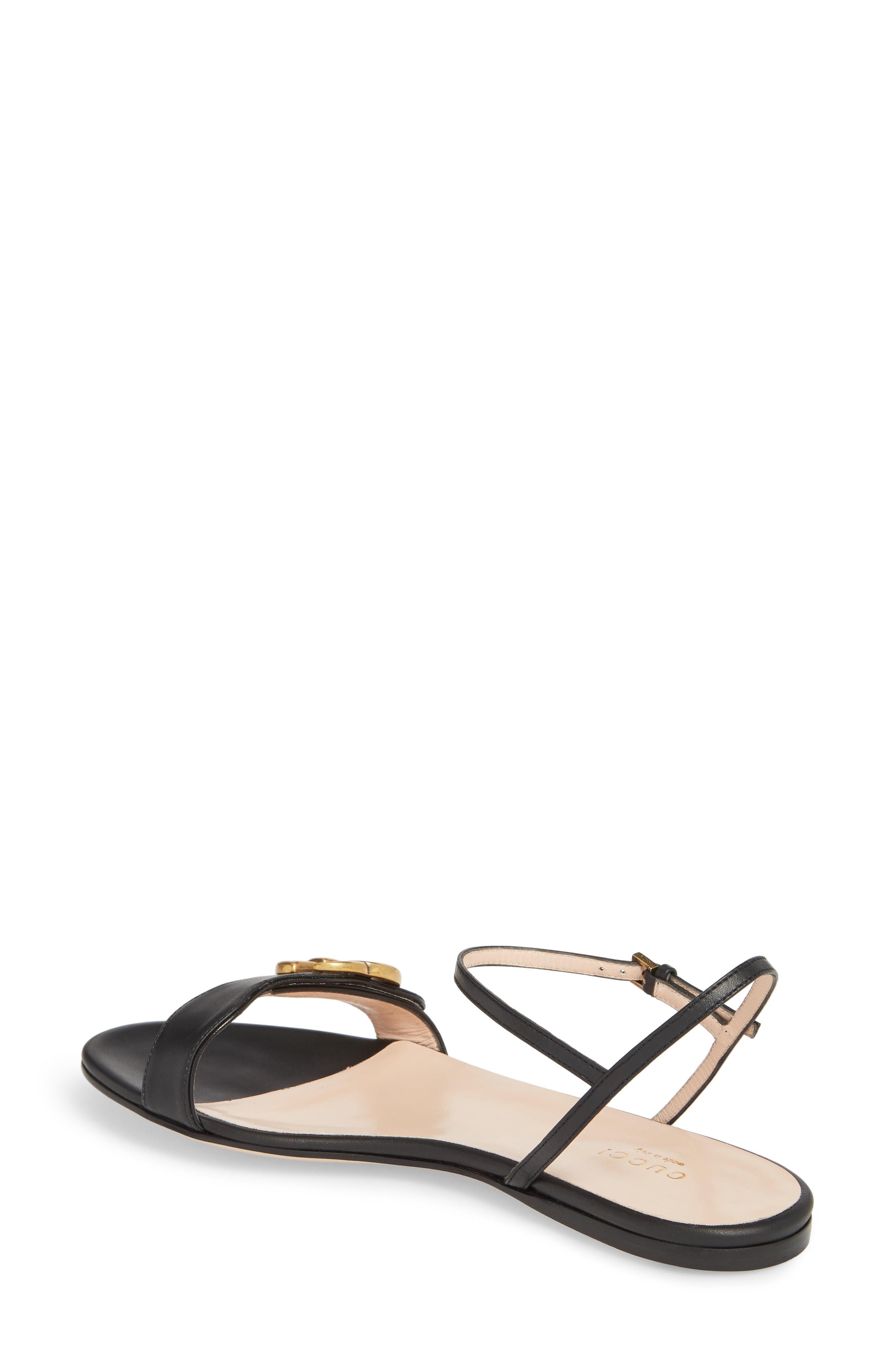 Gucci Quarter Strap Flat Sandal in Black - Lyst