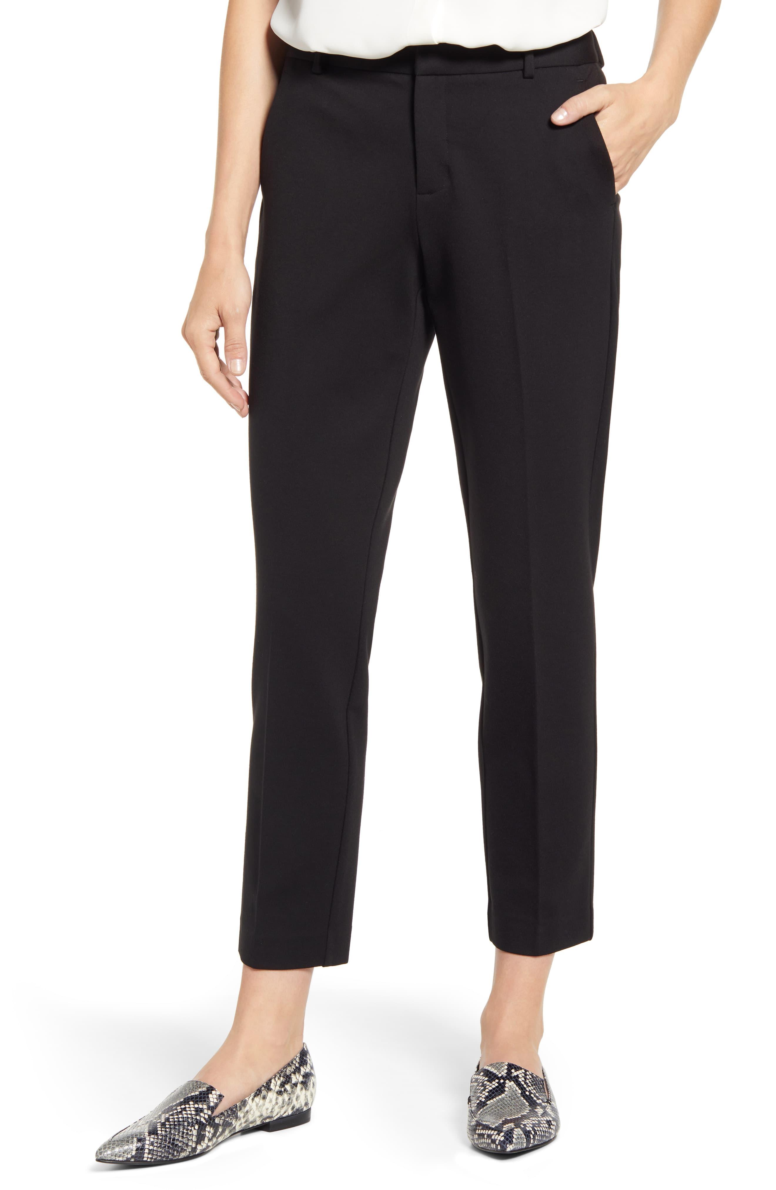 Vince Camuto Slim Leg Tech Ponte Ankle Pants in Black - Lyst