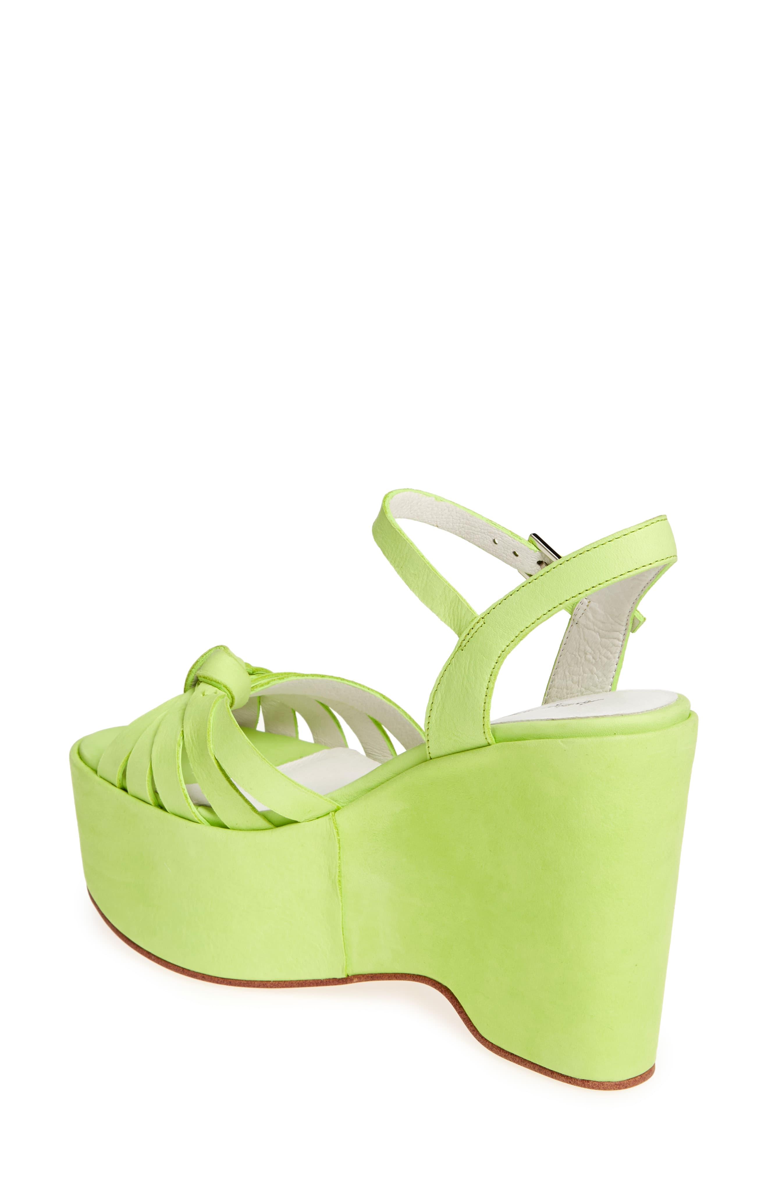 neon green wedge sandals