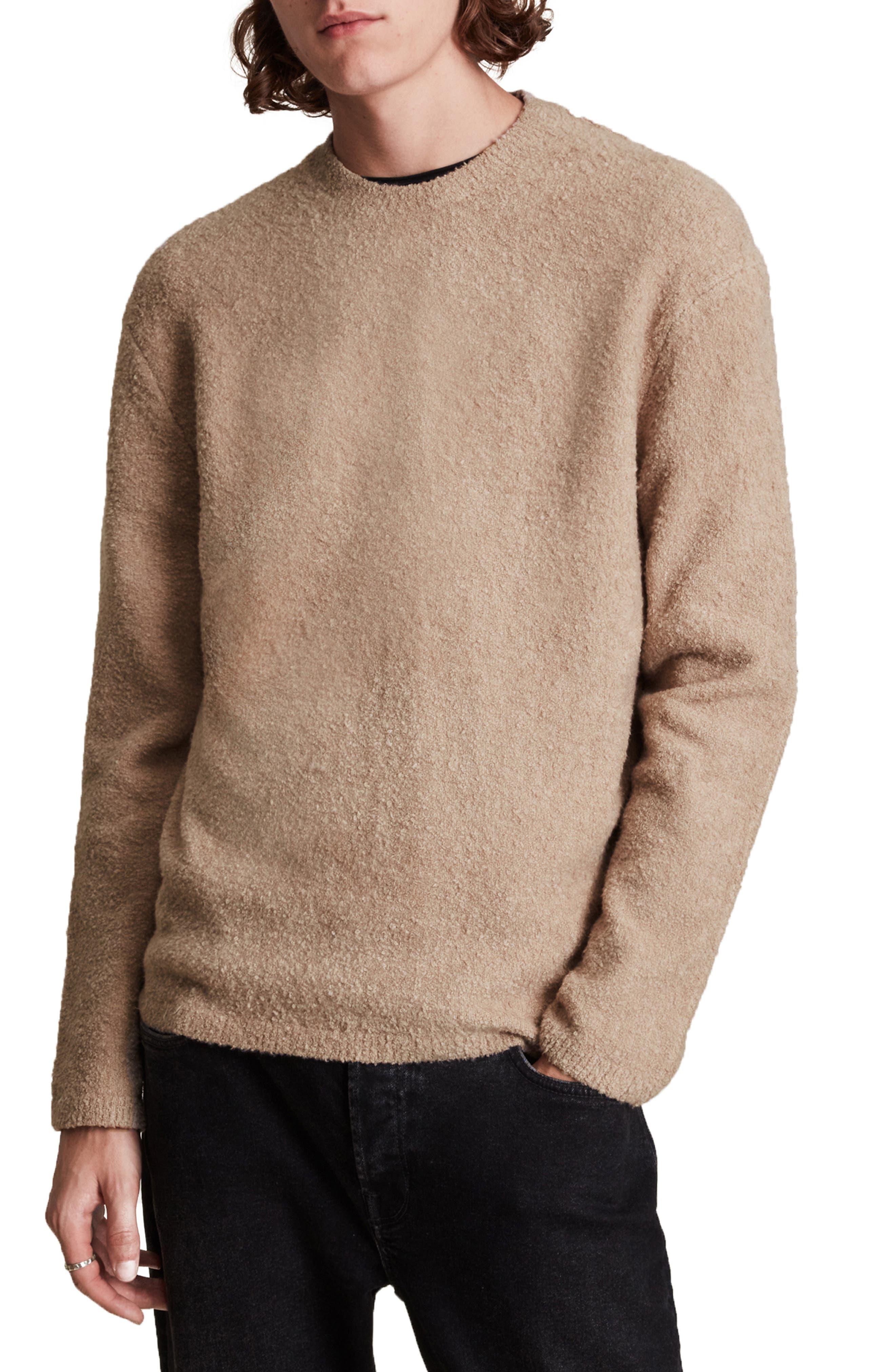 AllSaints Eamont Organic Cotton Blend Crewneck Sweater in Natural for Men |  Lyst