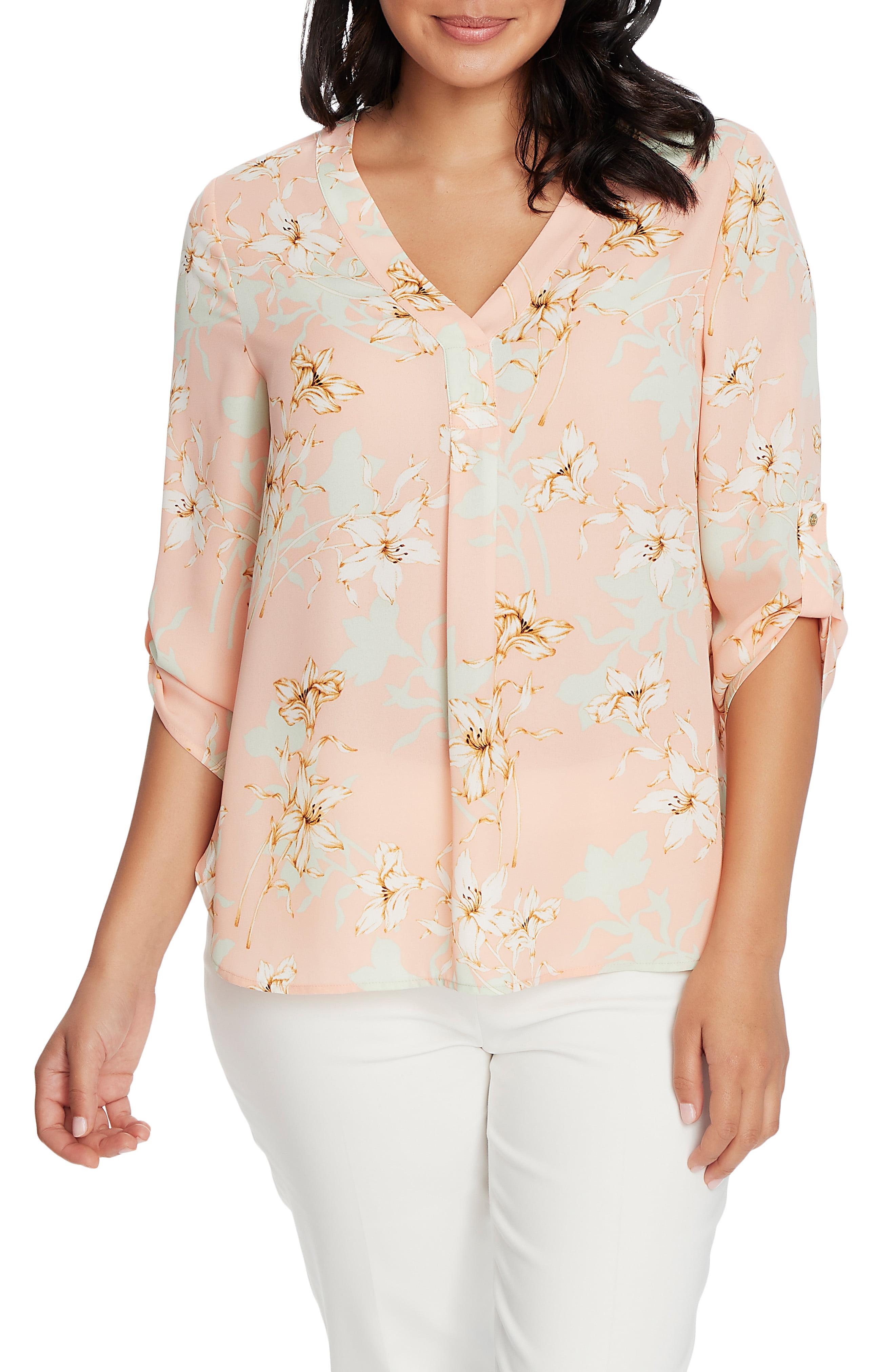 chaus roll tab blouse