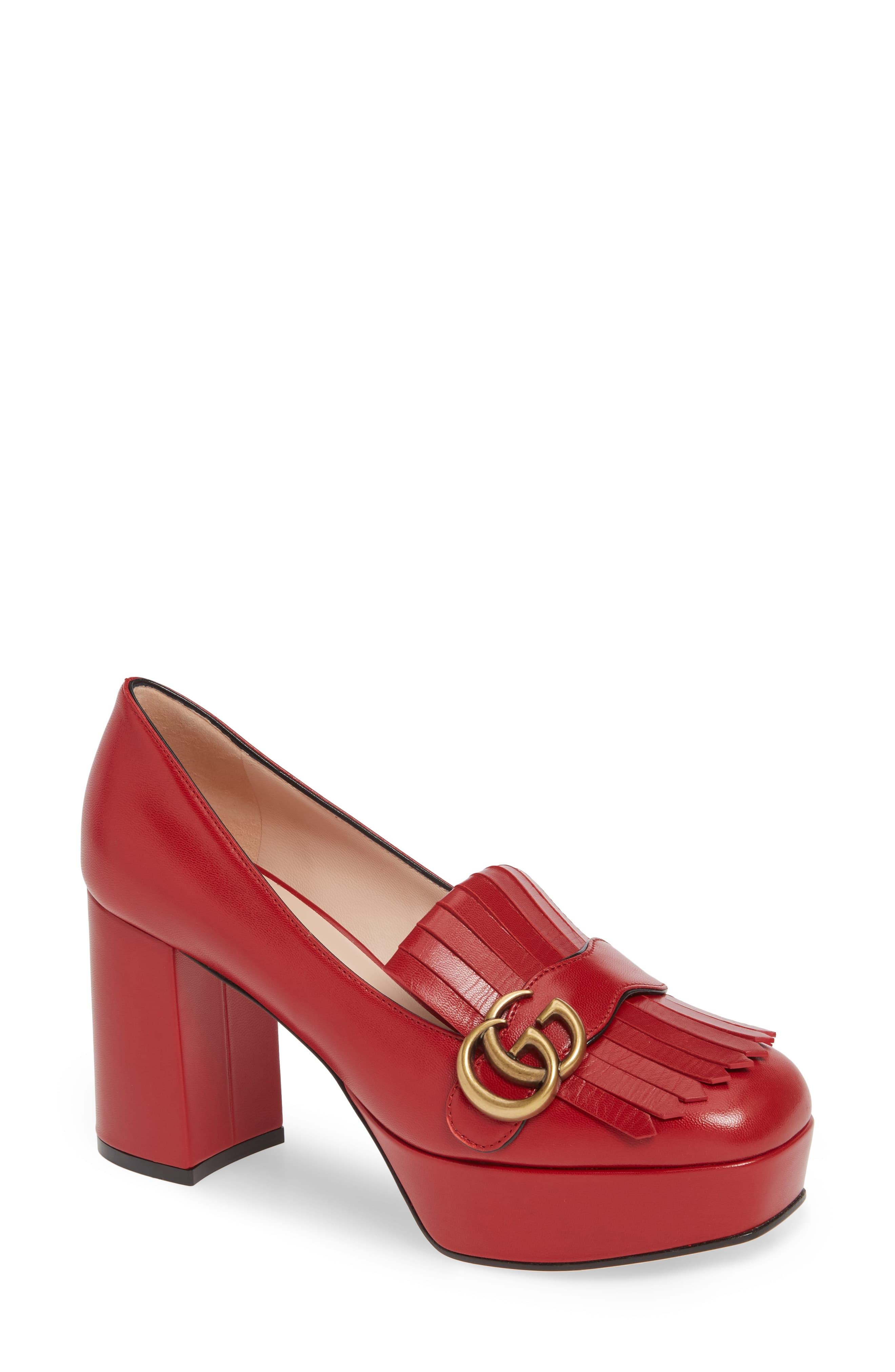 gucci marmont platform pumps