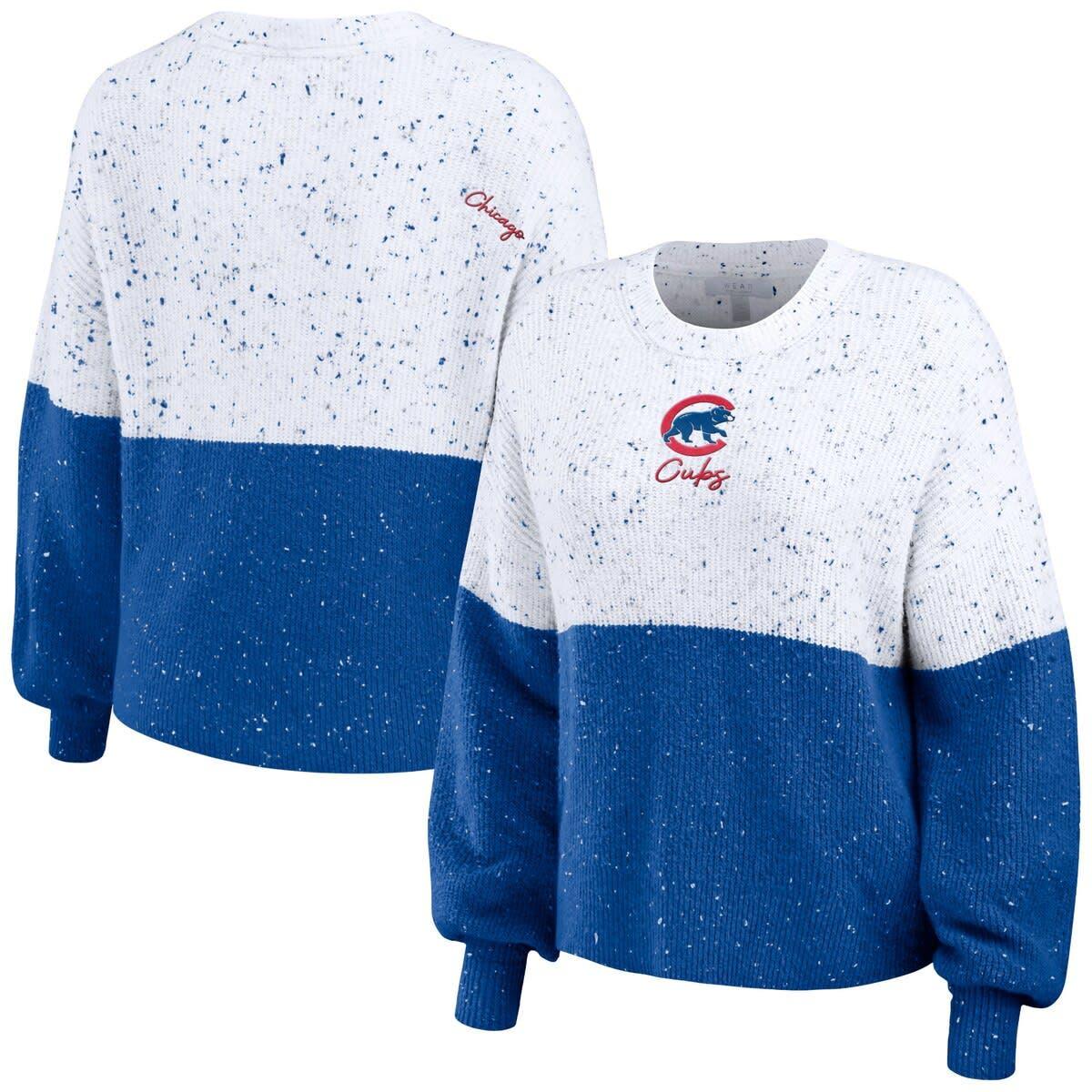 Chicago Cubs Pinstripe Crew Neck Pullover - Royal