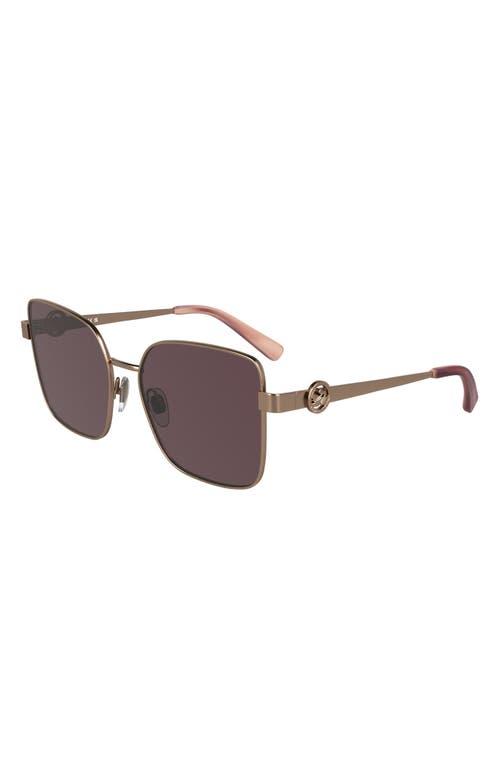 Longchamp Medallion 56Mm Butterfly Sunglasses in Brown | Lyst