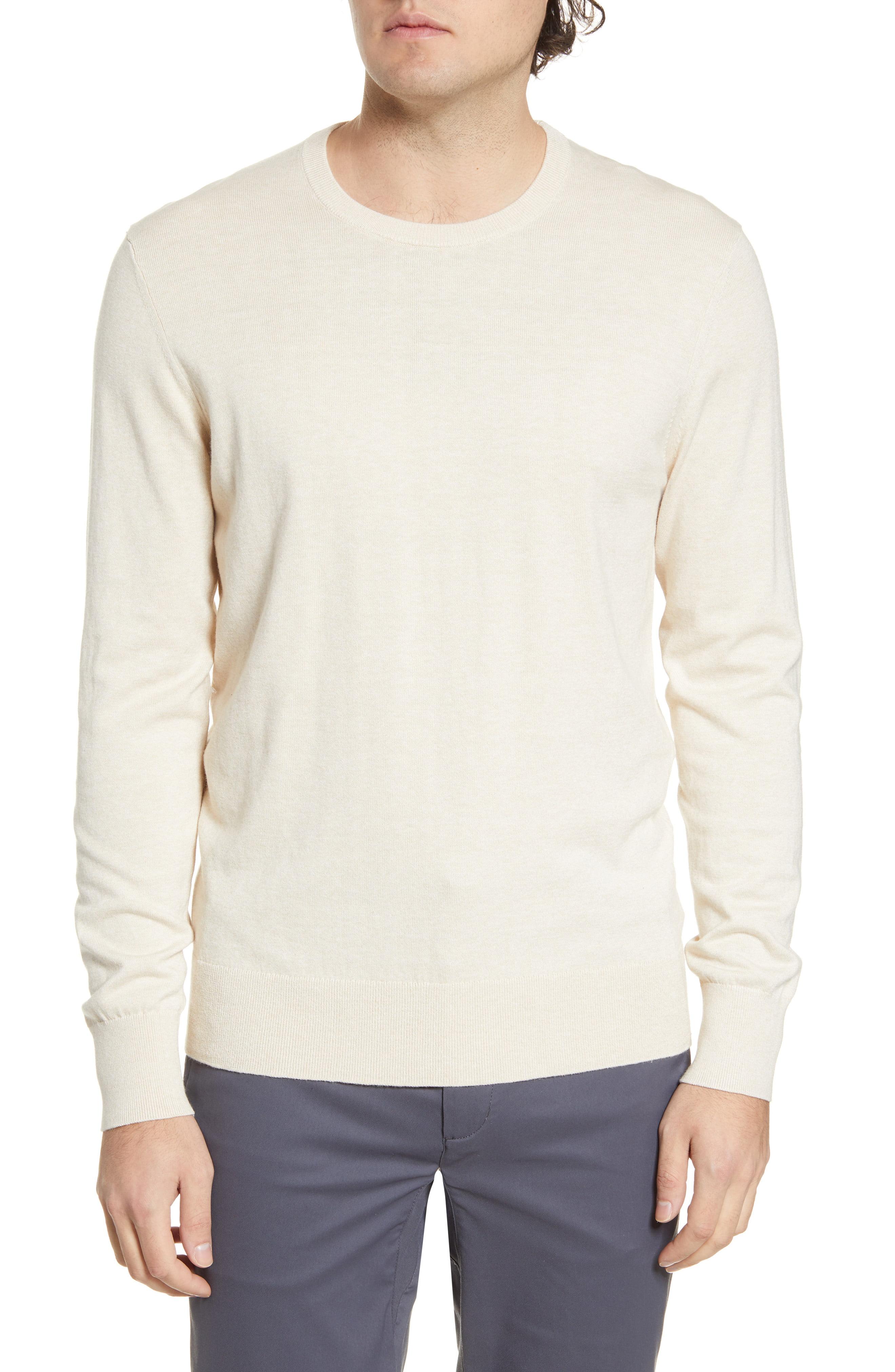 Tommy John Second Skin Cotton Blend Crewneck Sweater in Oatmeal Heather ...