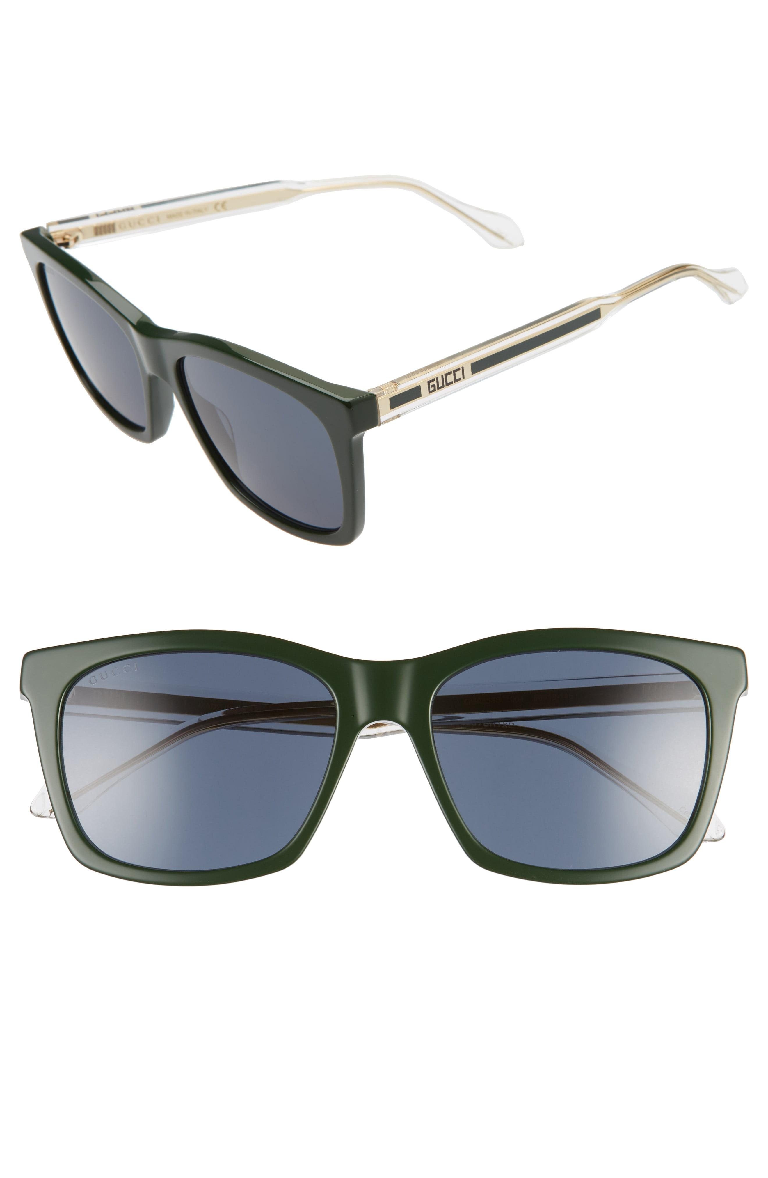 Gucci 56mm Square Sunglasses in Green for Men - Lyst