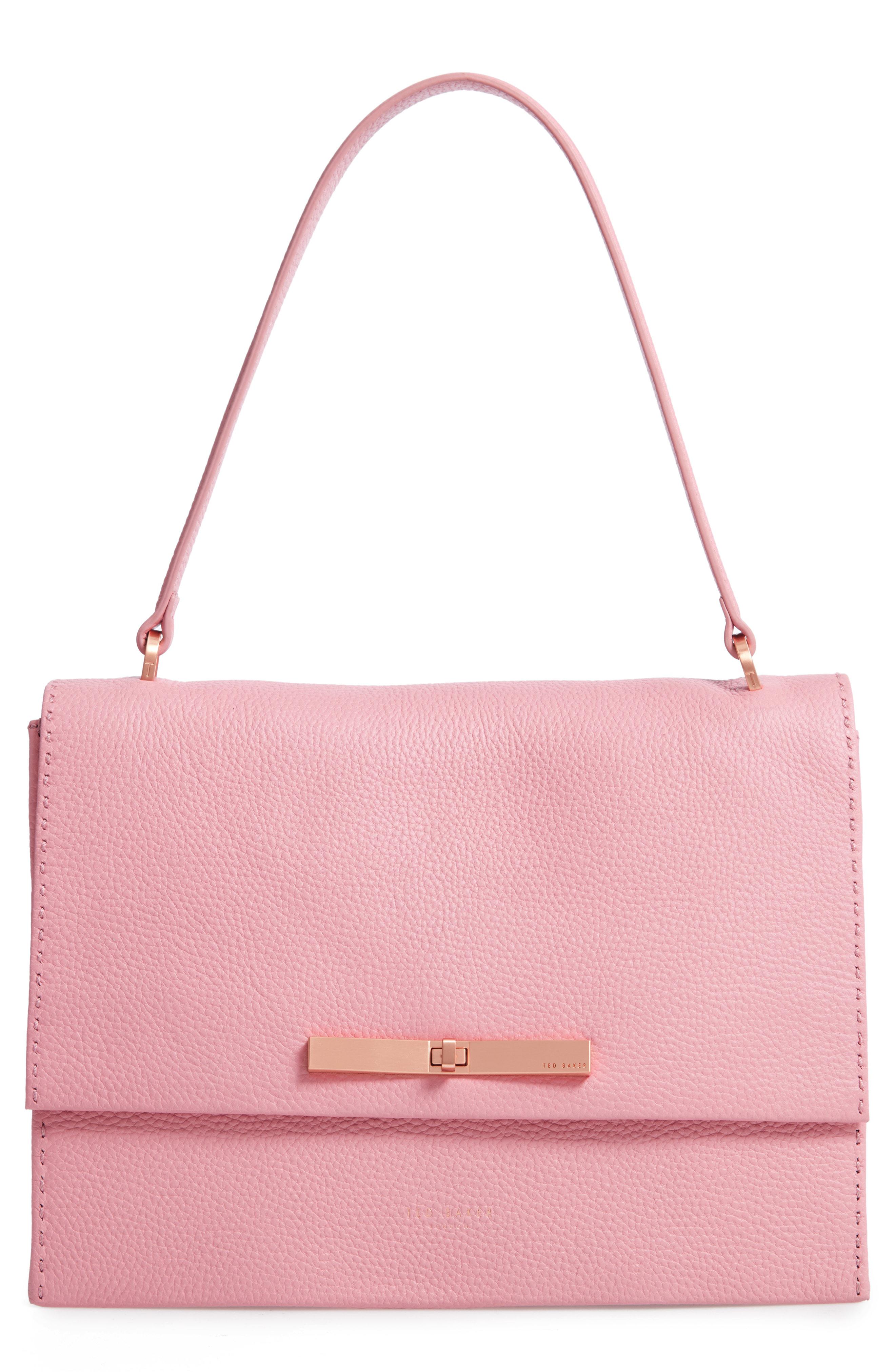 ted baker jessi pale pink concertina leather shoulder bag