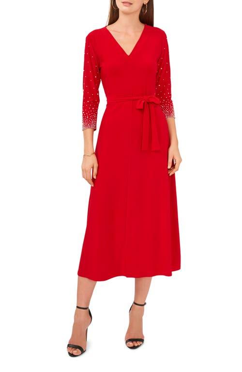 chaus faux wrap midi dress V-Neck Faux Wrap Midi Dress In Black/ Multi