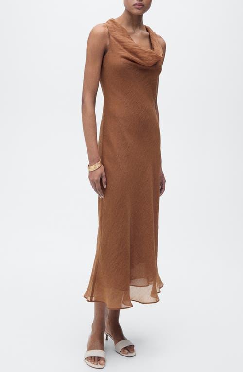 Mango Cowl Neck Sleeveless Dress in Brown Lyst