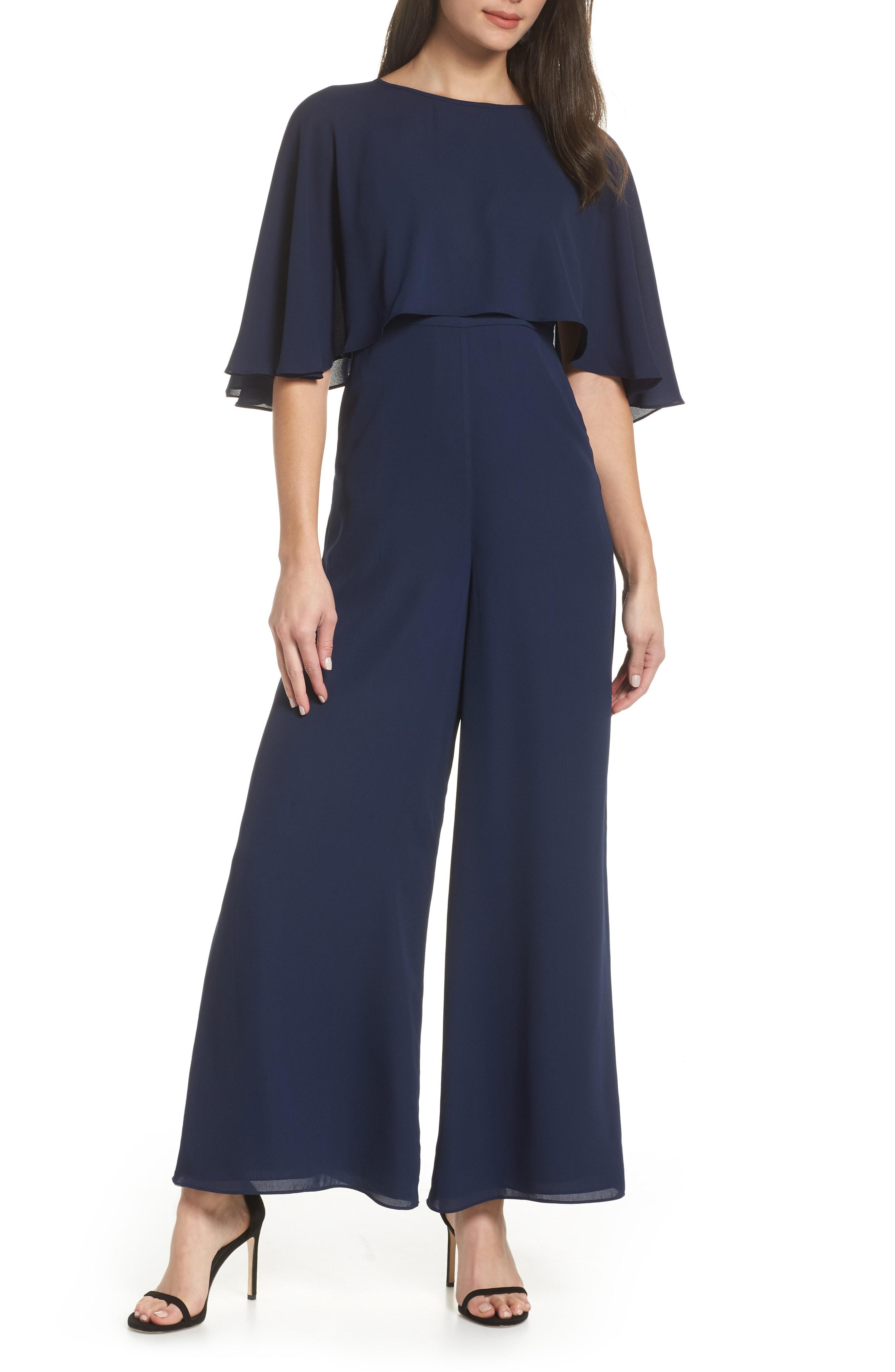 Georgette jumpsuit with removable cape Clearance
