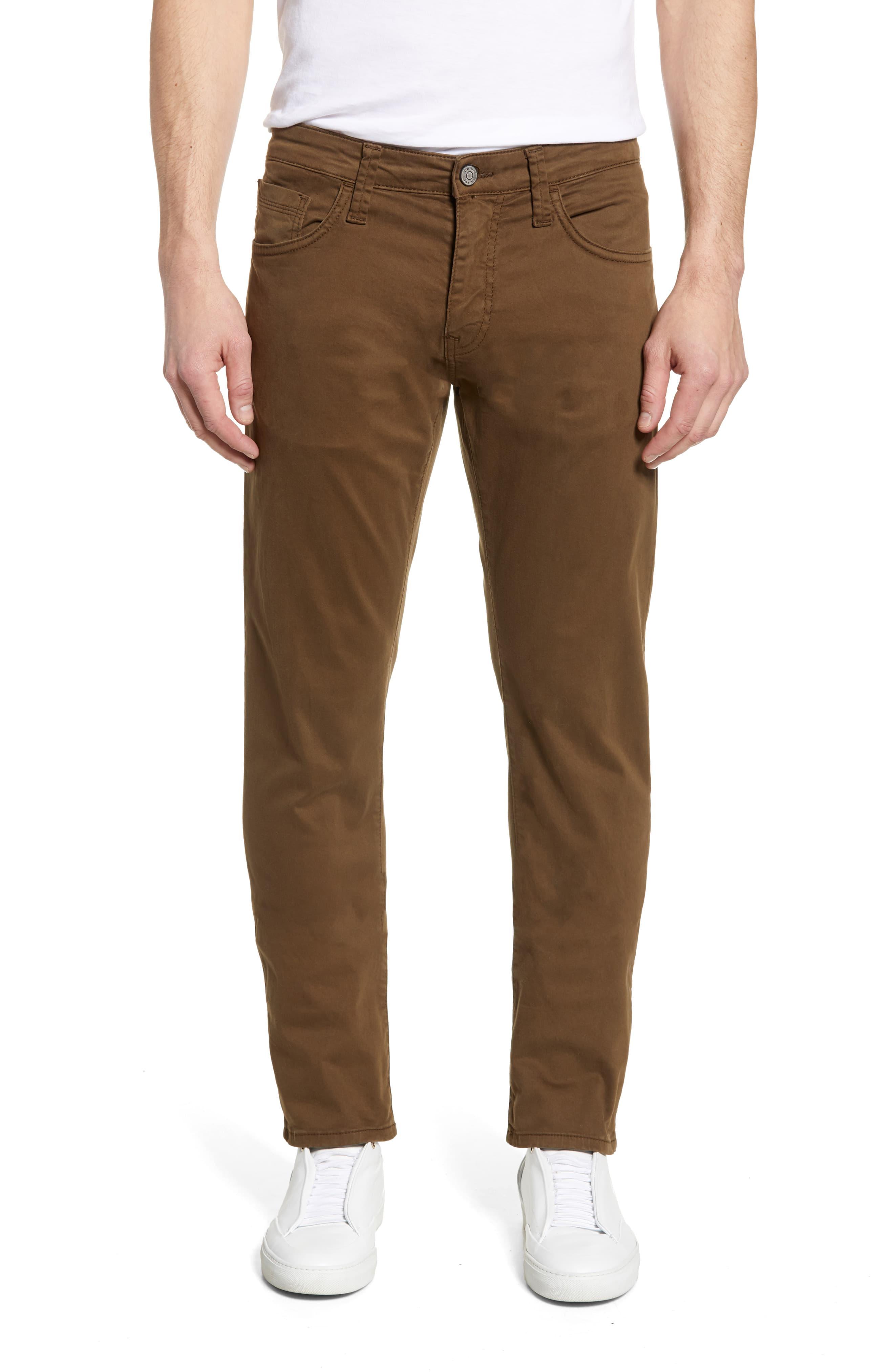 Mavi Jeans Zach Straight Leg Twill Pants in Brown for Men - Lyst