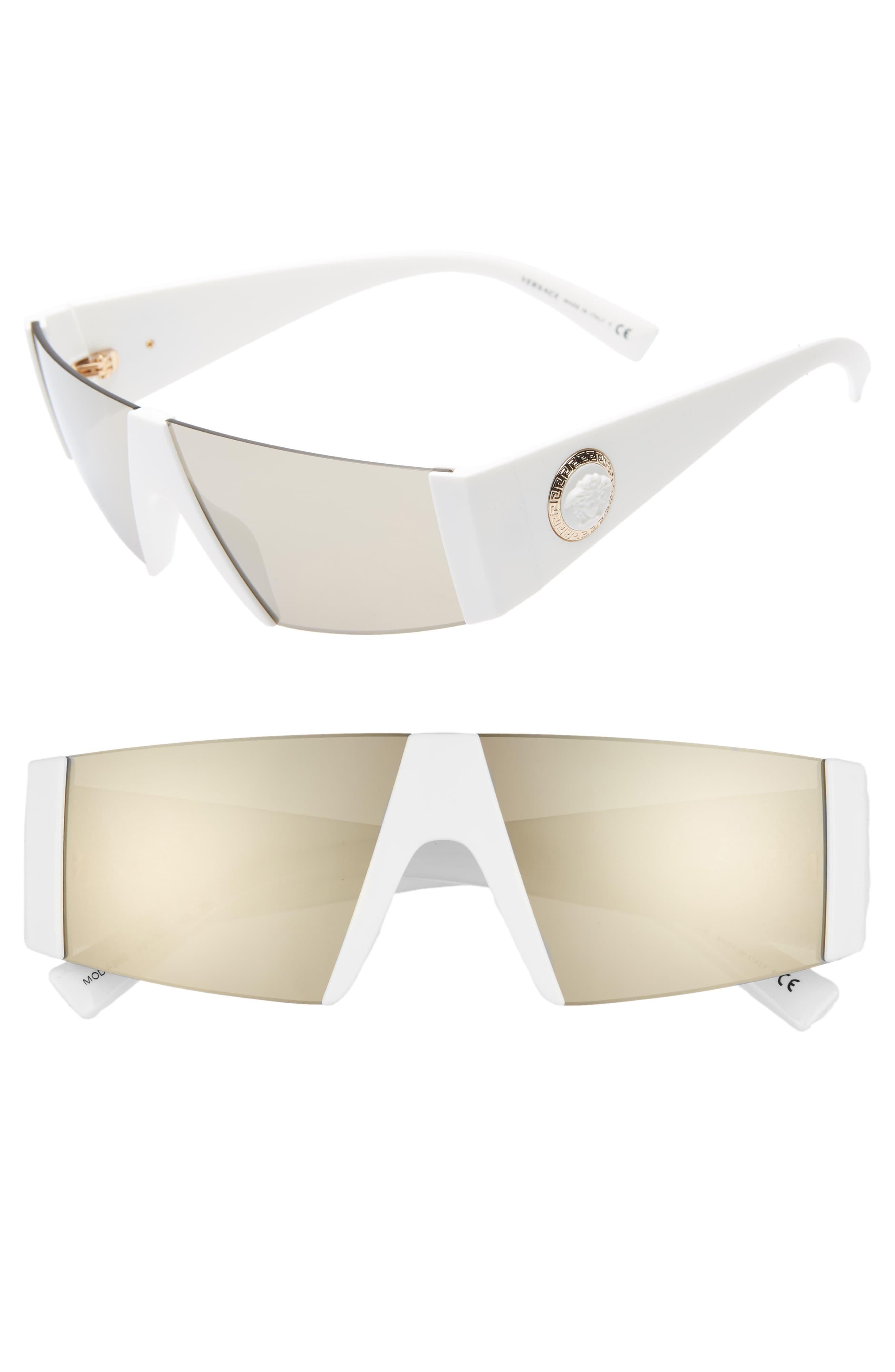 Versace 55mm Shield Sunglasses In White For Men Lyst 