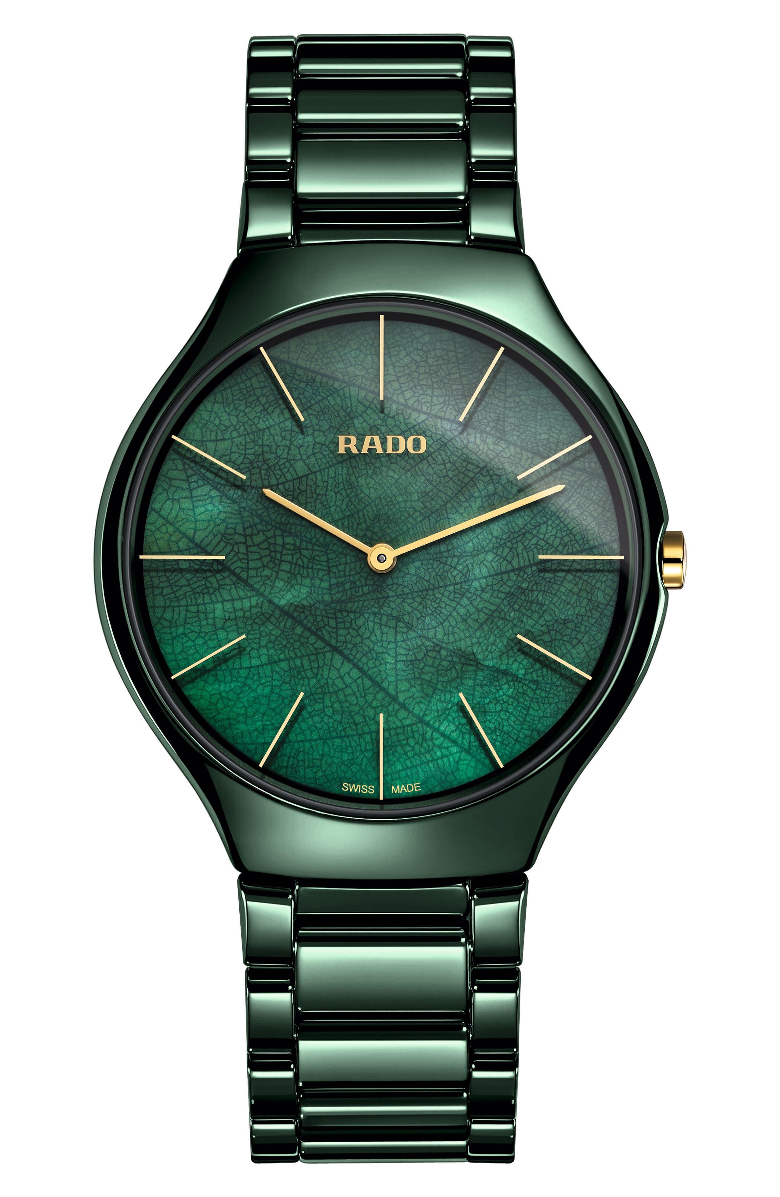 Rado True Thinline Ceramic Bracelet Watch in Green Lyst