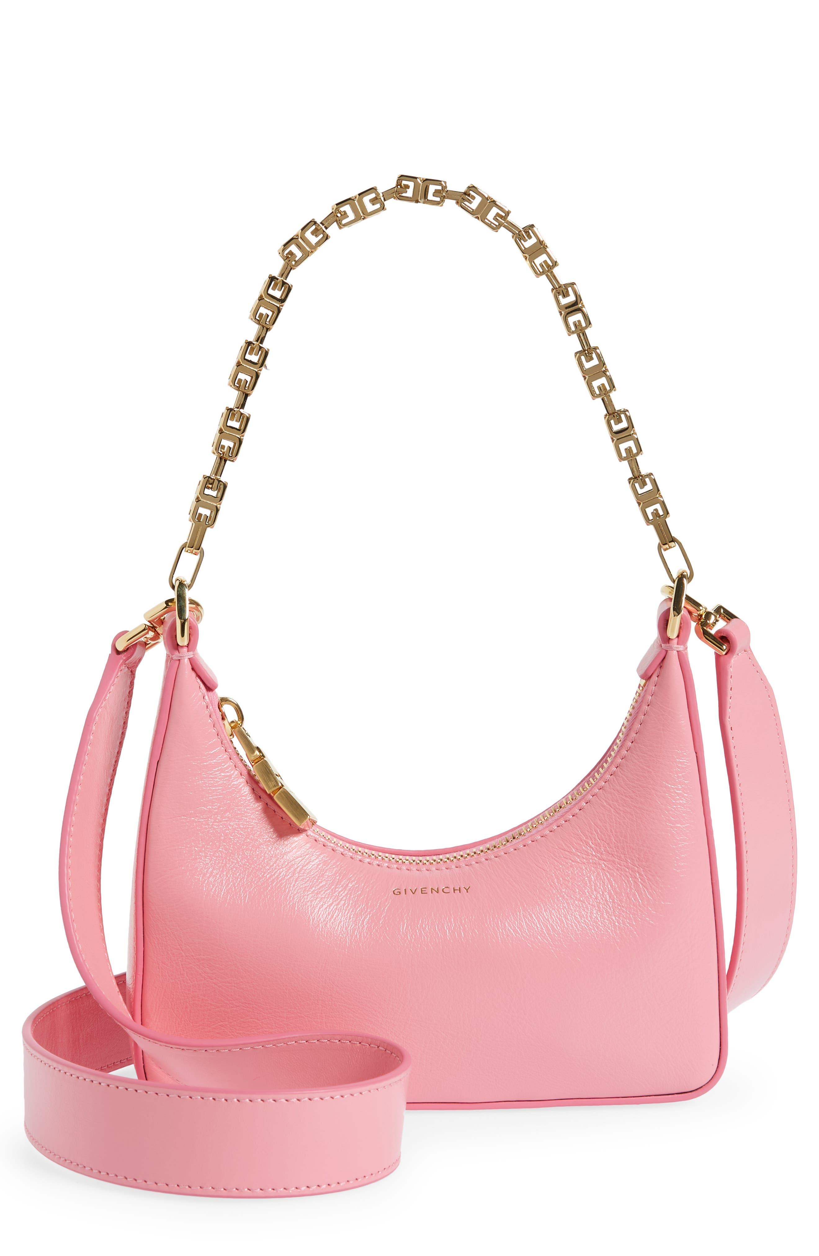 Givenchy Mini Moon Cutout Leather Hobo Bag in Pink | Lyst
