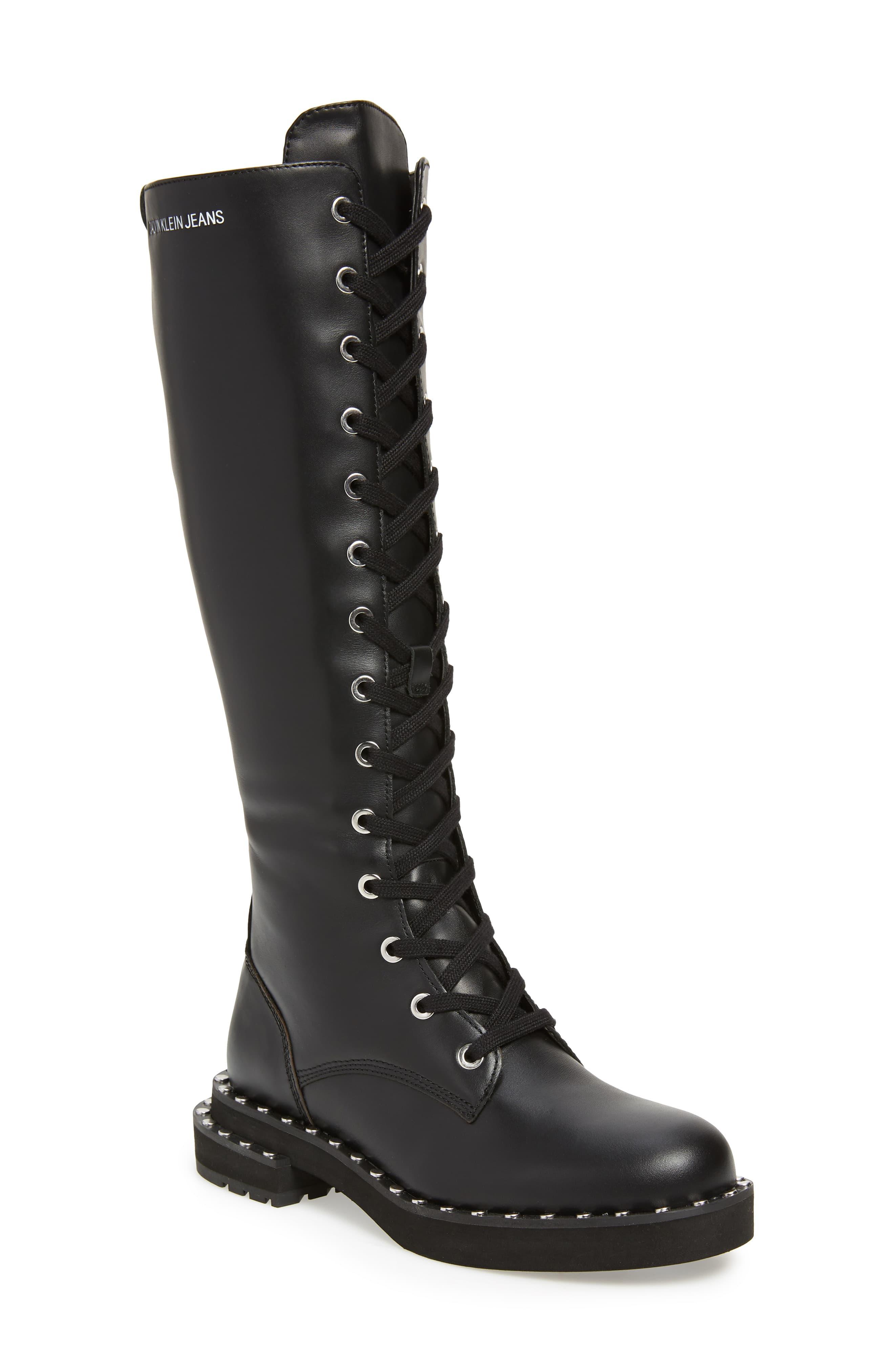 calvin klein tall black boots