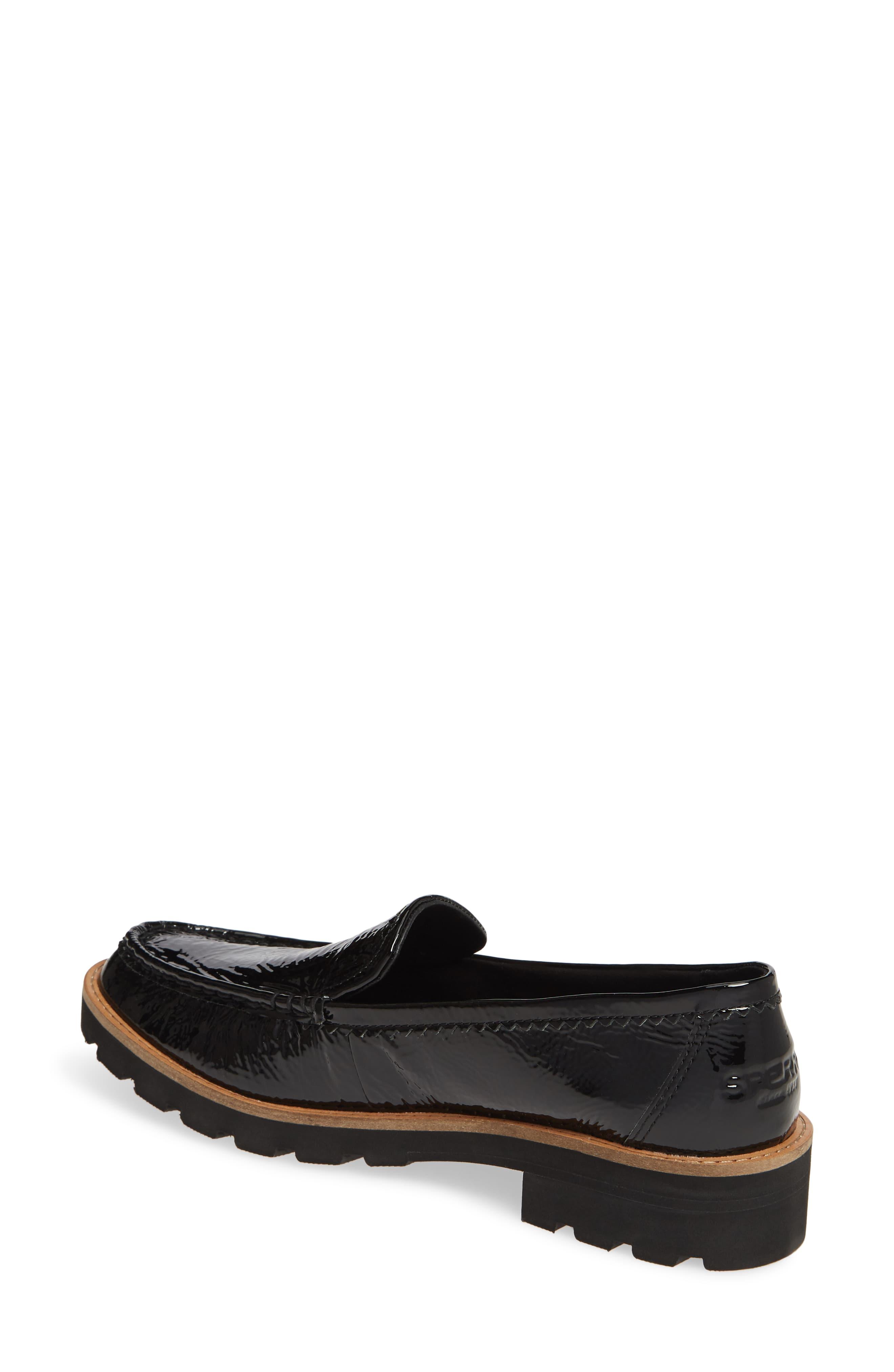 Sperry Top-Sider Authentic Lug Sole Loafer in Black Leather Patent ...