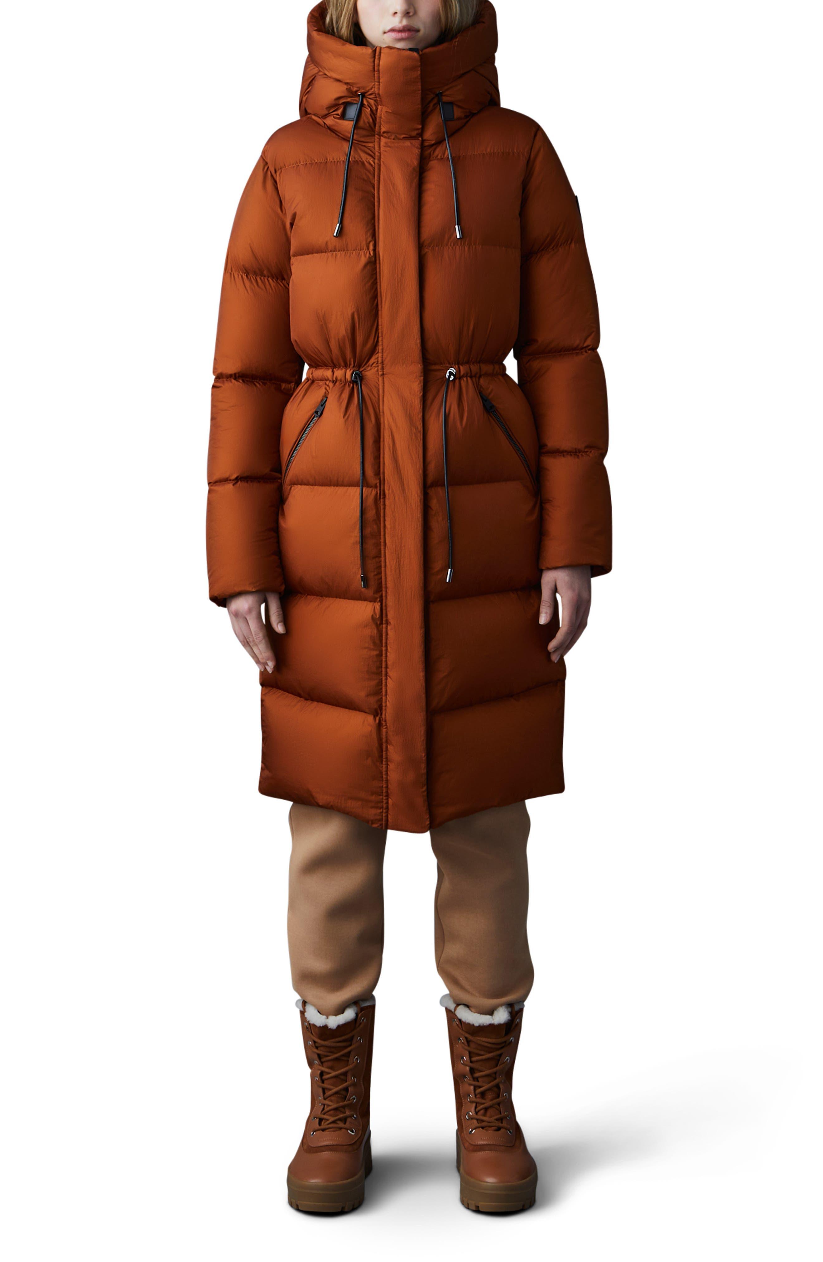 Mackage Ishani Down Quilted Puffer Coat in Brown Lyst