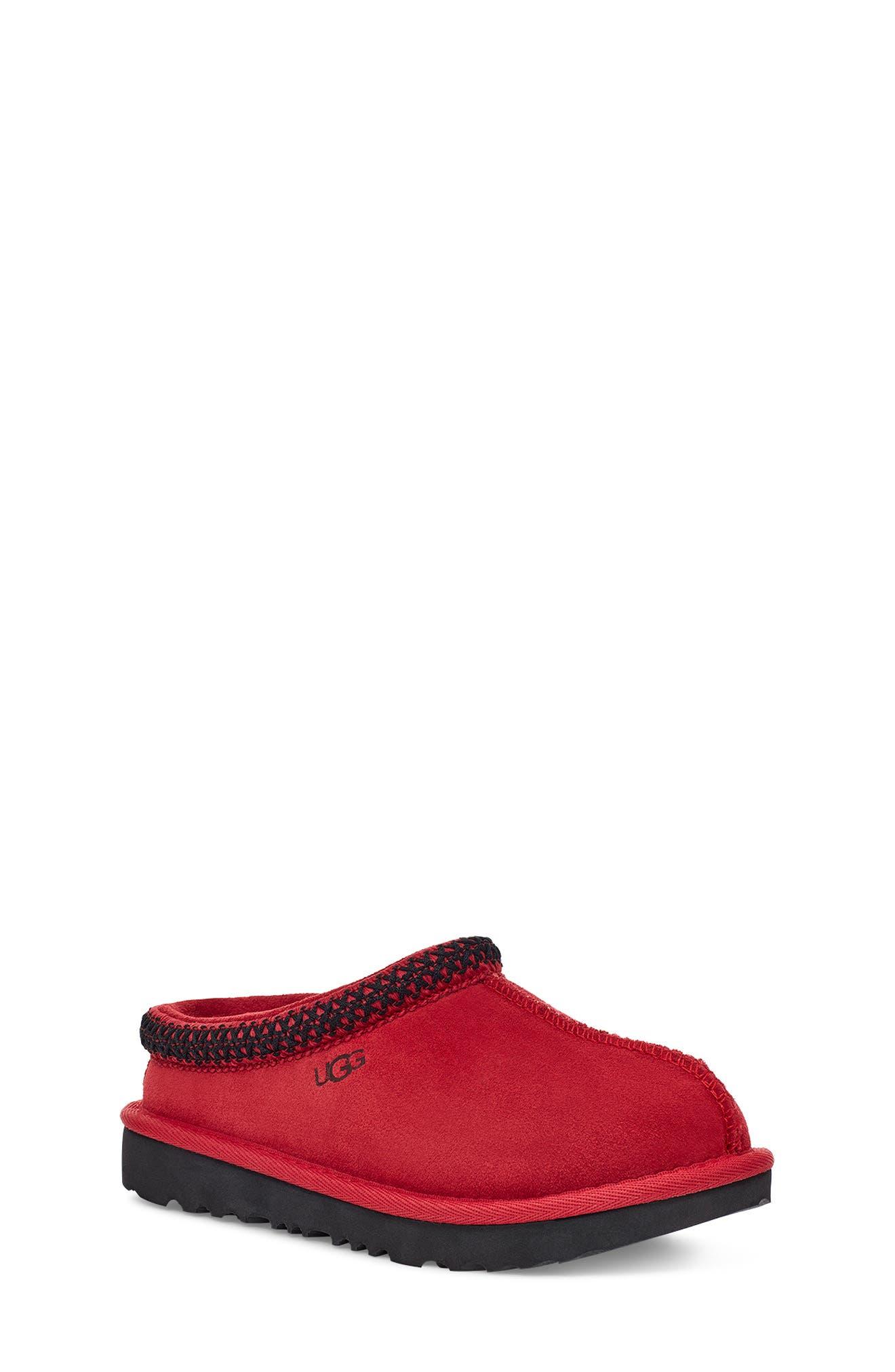 Ugg Meena Fur Lined Moccasin Slipper in Red | Lyst