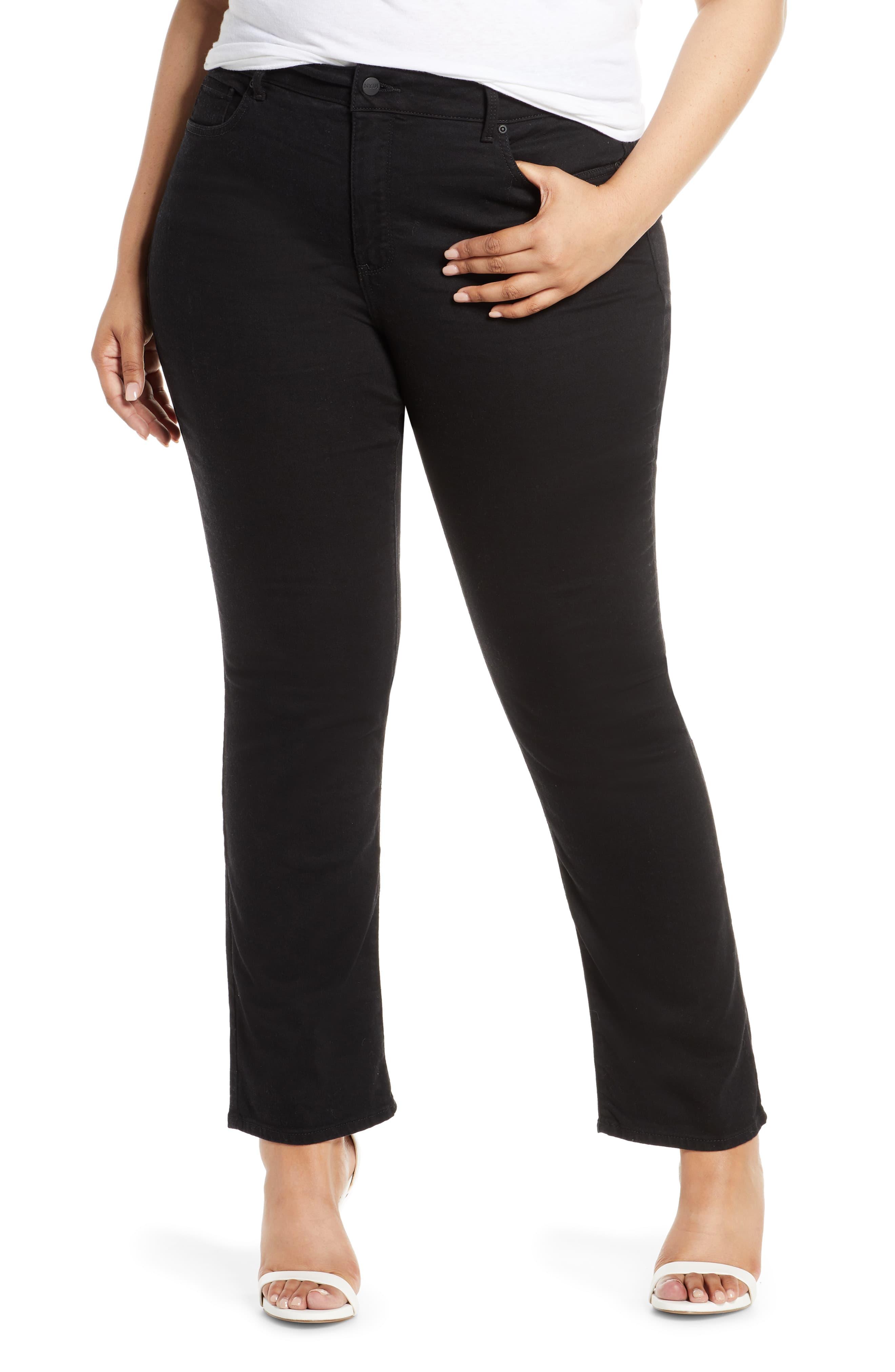 NYDJ Denim Marilyn Stretch Straight Leg Jeans in Black - Lyst