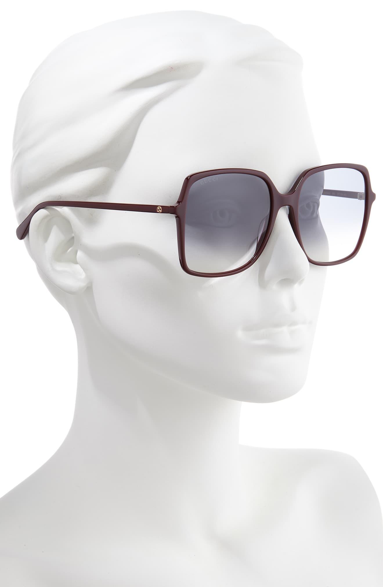 57mm gradient square sunglasses gucci