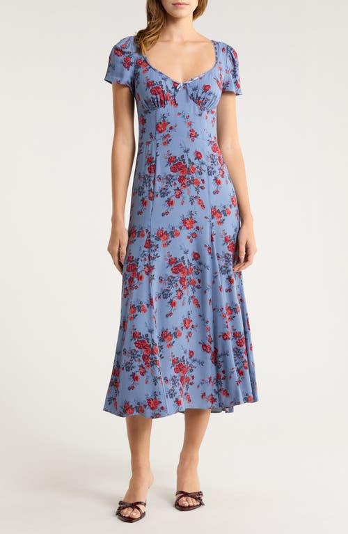 reformation afton short-sleeve a-line midi dress Reformation Afton Short-Sleeve A-Line Midi Dress
