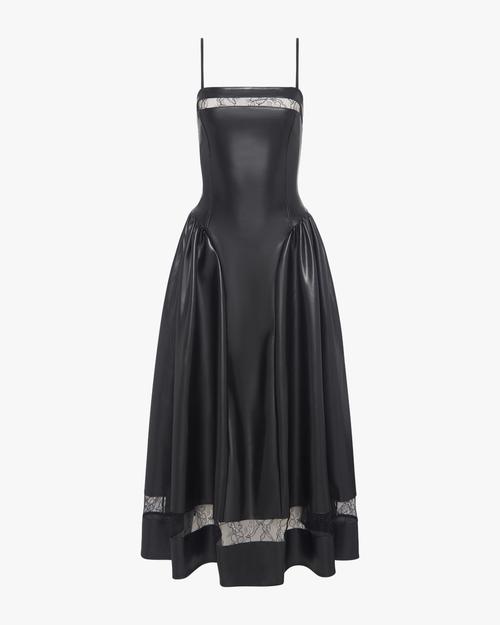 weworewhat corset sheer maxi dress WeWoreWhat Strapless Corset Ruched Dress in Black