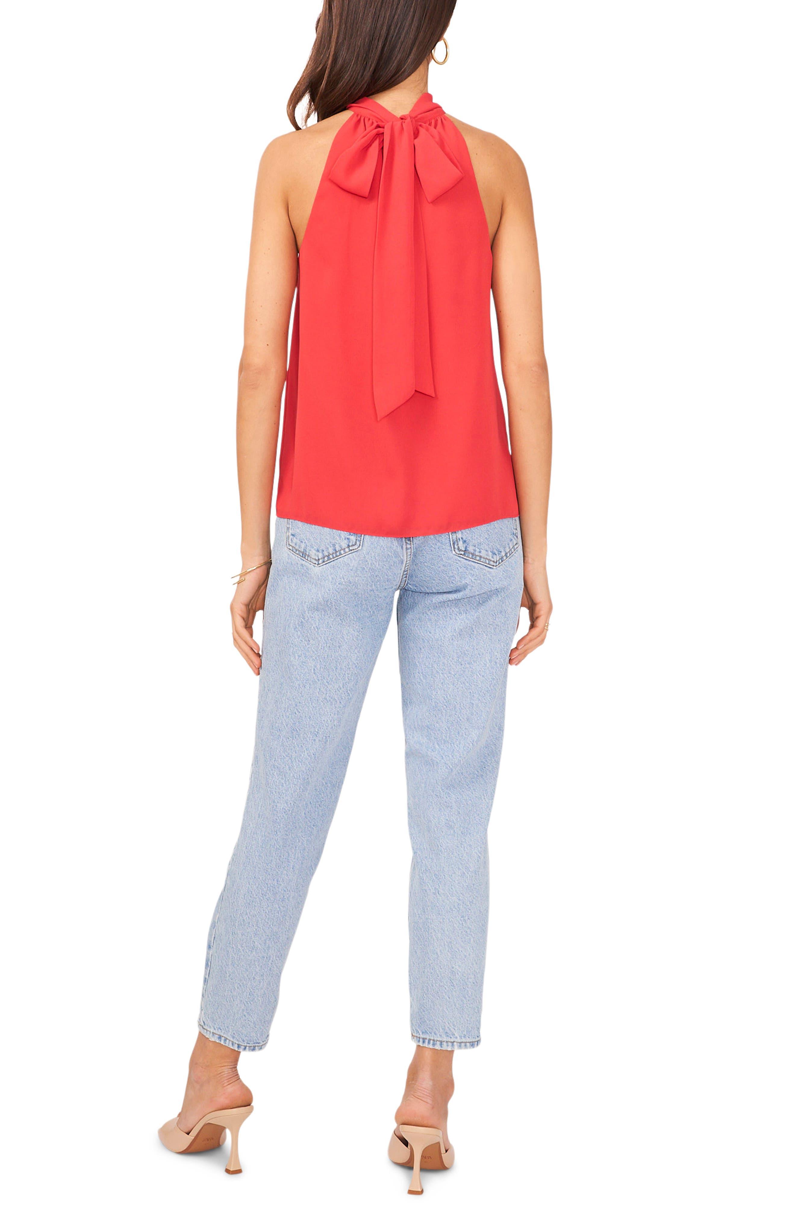 1.STATE Halter Neck Top in Red | Lyst