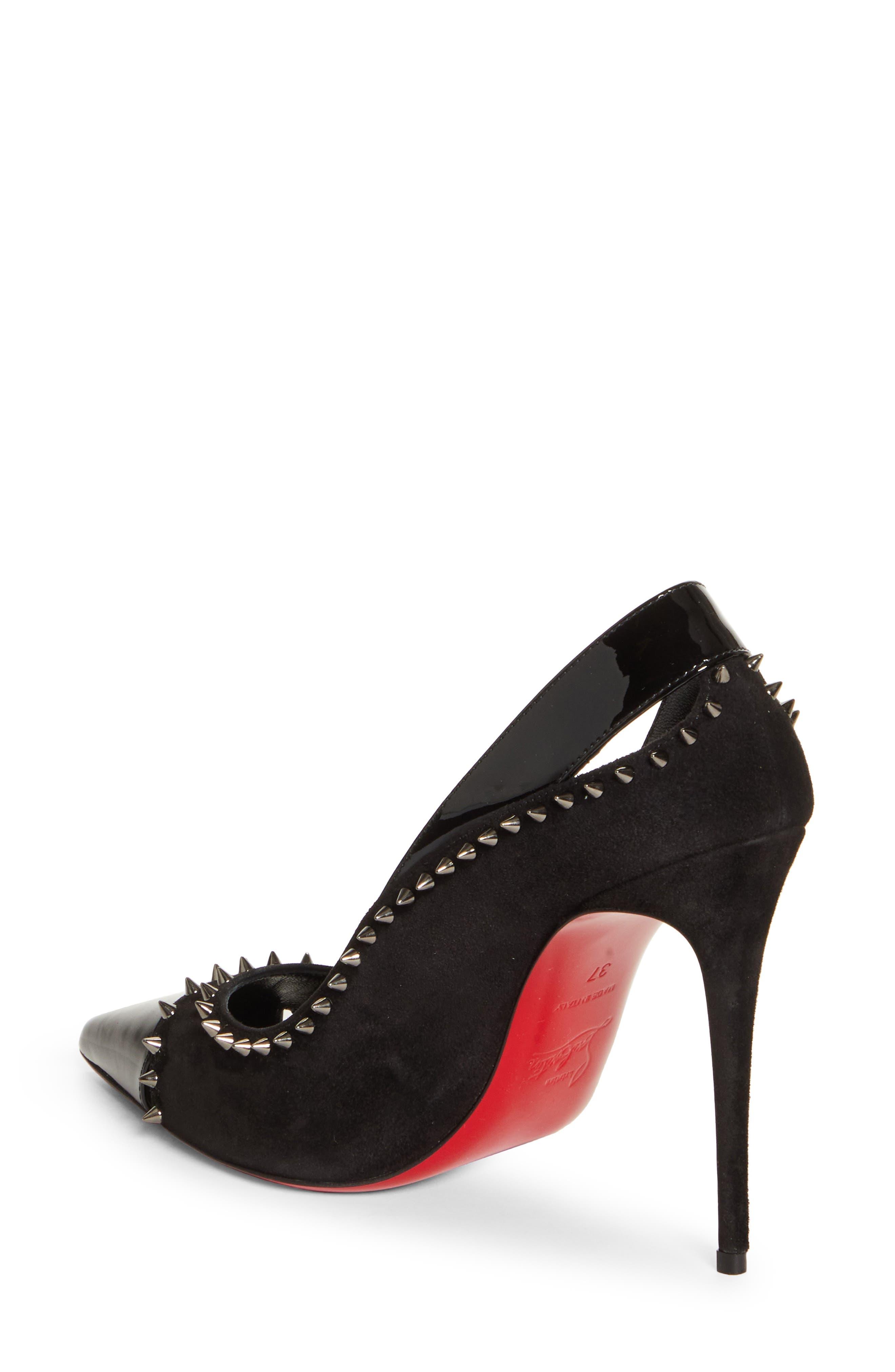 大人気★ Christian Louboutin DUVETTE SPIKES パンプス Duvette Spikes 85 leather pumps in black - Christian