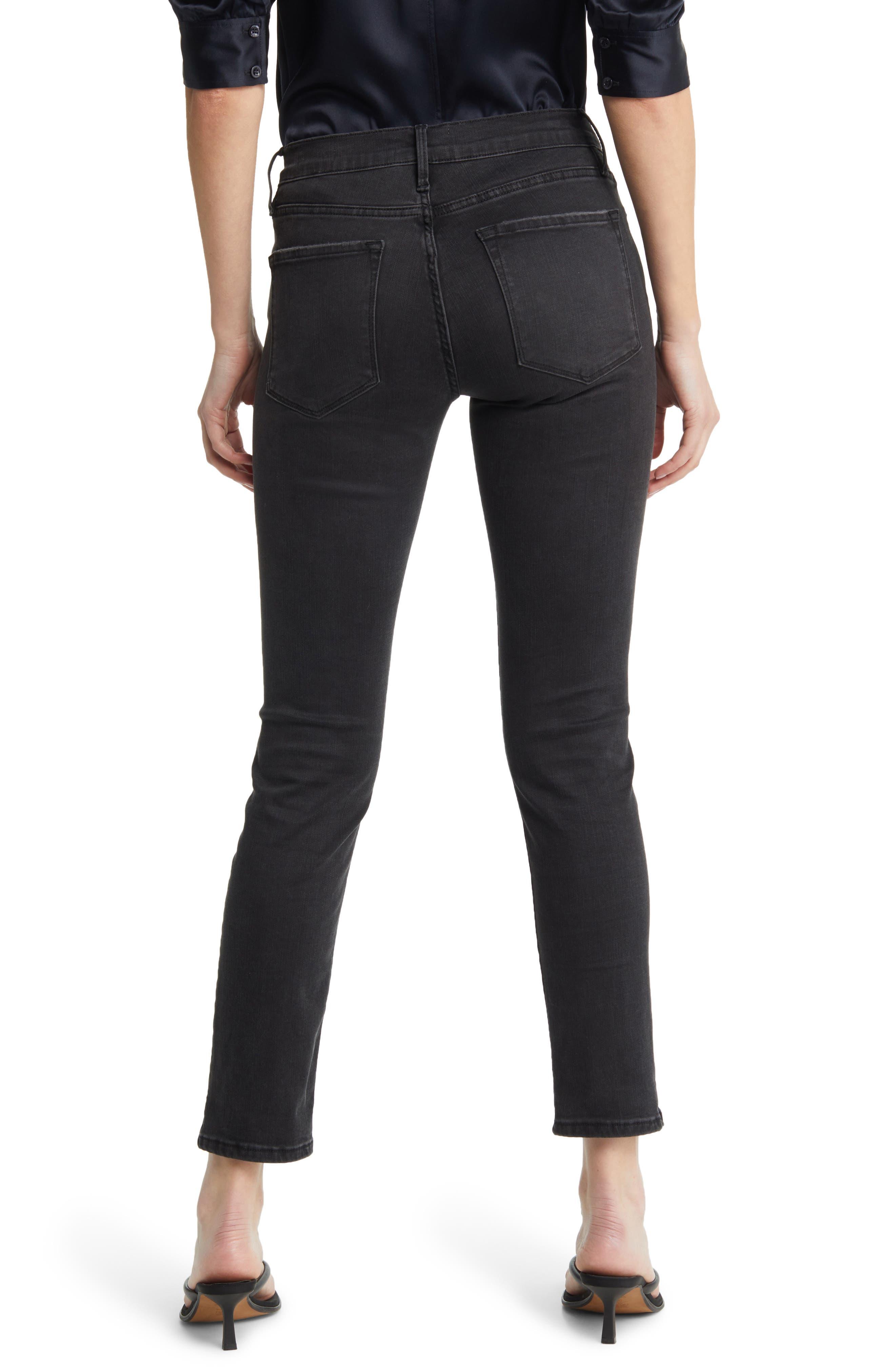 FRAME Le Garcon Straight Leg Jeans in Black | Lyst