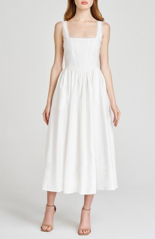 Wayf X Styled By Coco! Selene Lace Trim Stretch Cotton Midi Dress in White  | Lyst