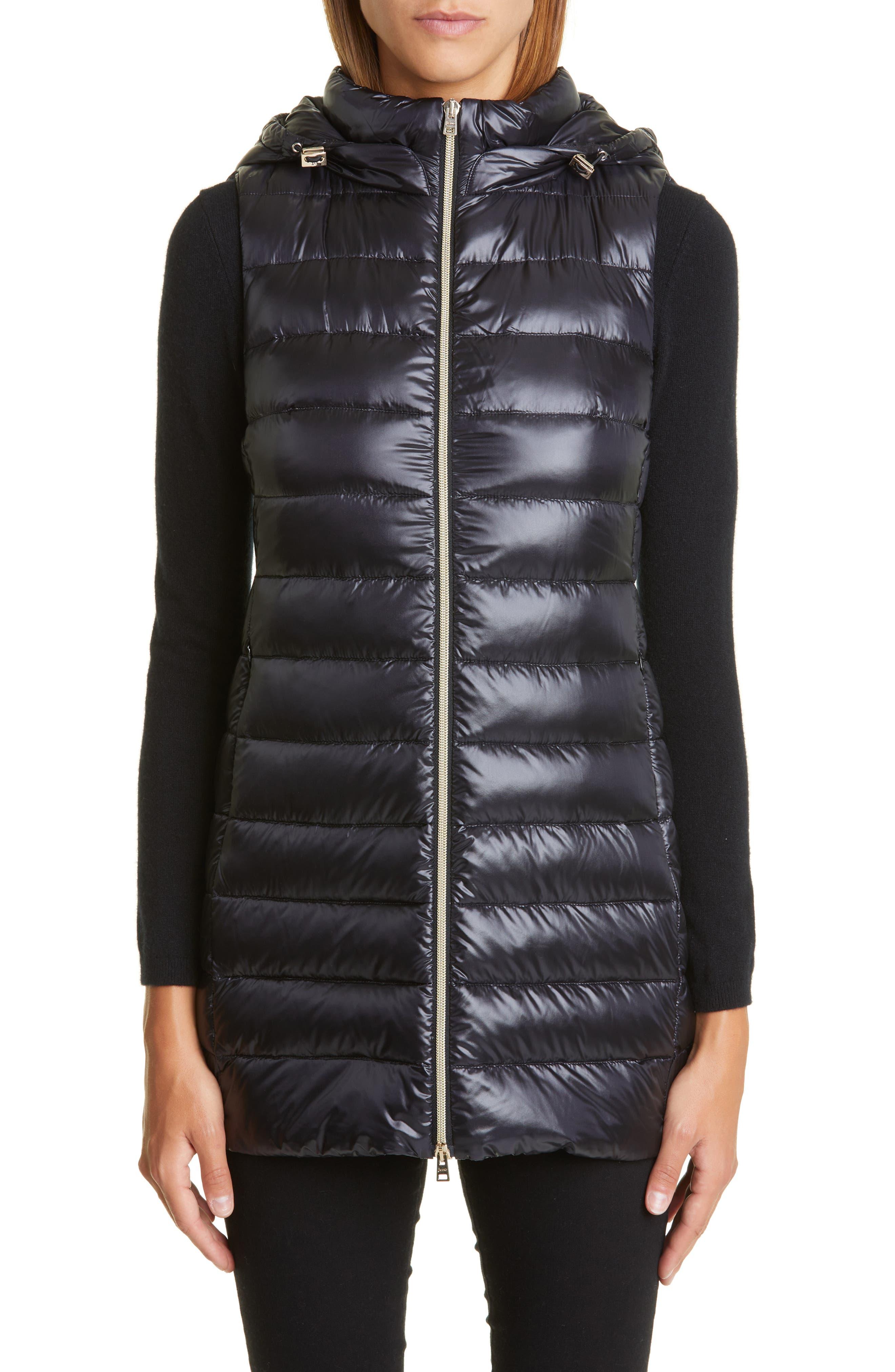 Herno Serena Hooded Down Puffer Vest in Black | Lyst