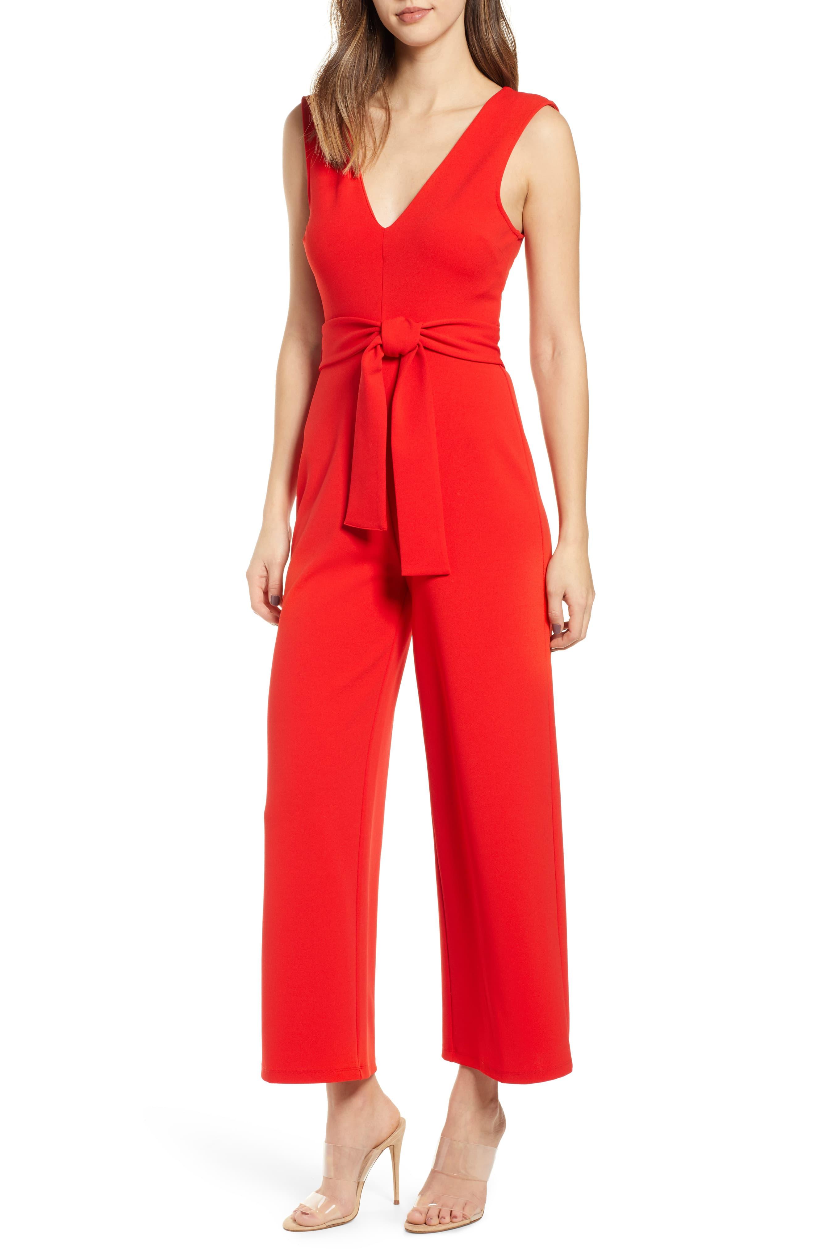 deep v neck jumpsuit