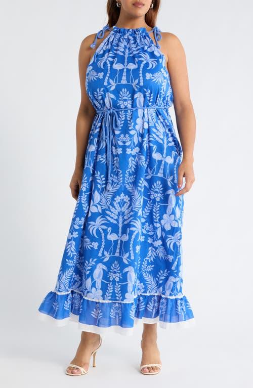 chinese dress ladies Amy Kimono Dress in Premium Laucala Blue – Bali Prema main image 1