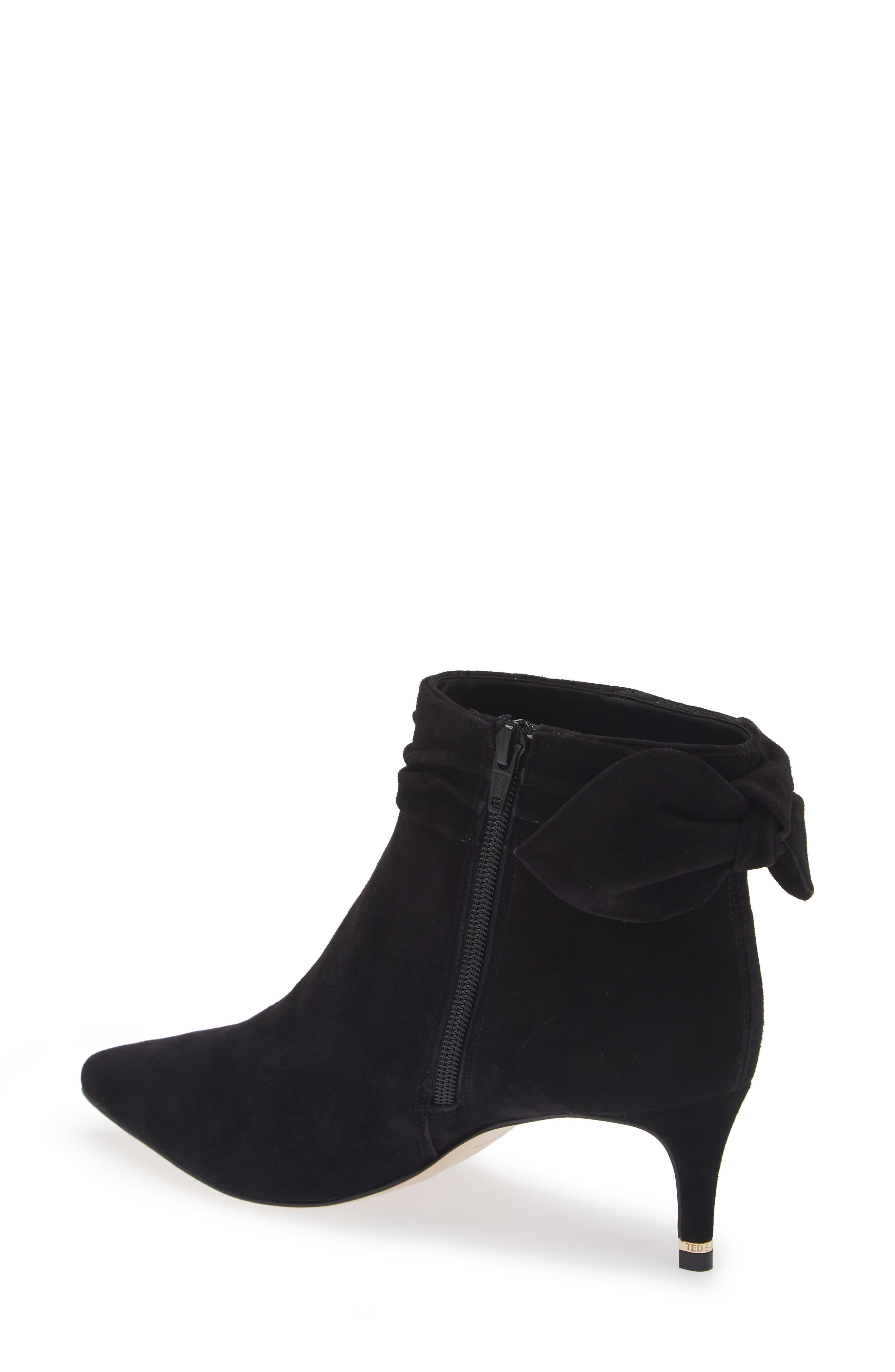 Ted Baker Yona Bow Pointed Toe Bootie in Black | Lyst