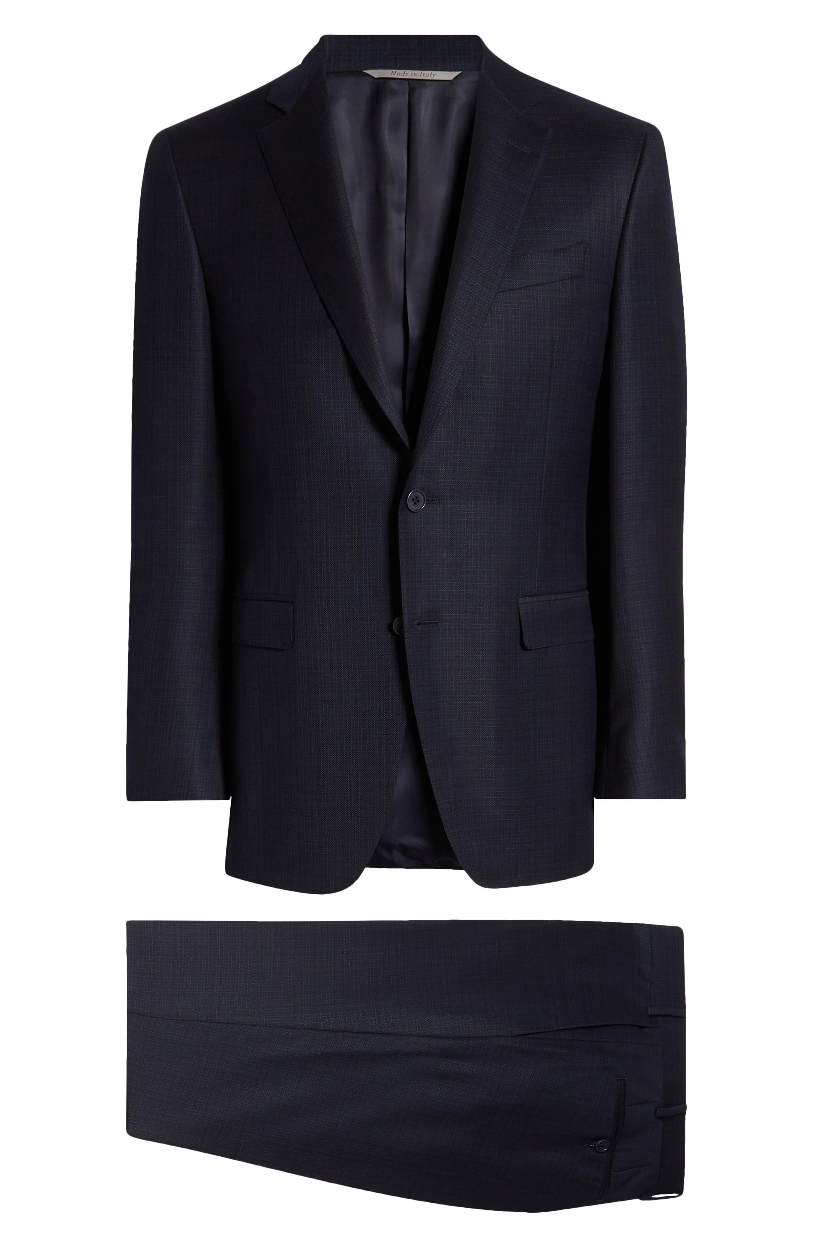 Canali Trim Fit Milano Wool Suit in Blue for Men | Lyst