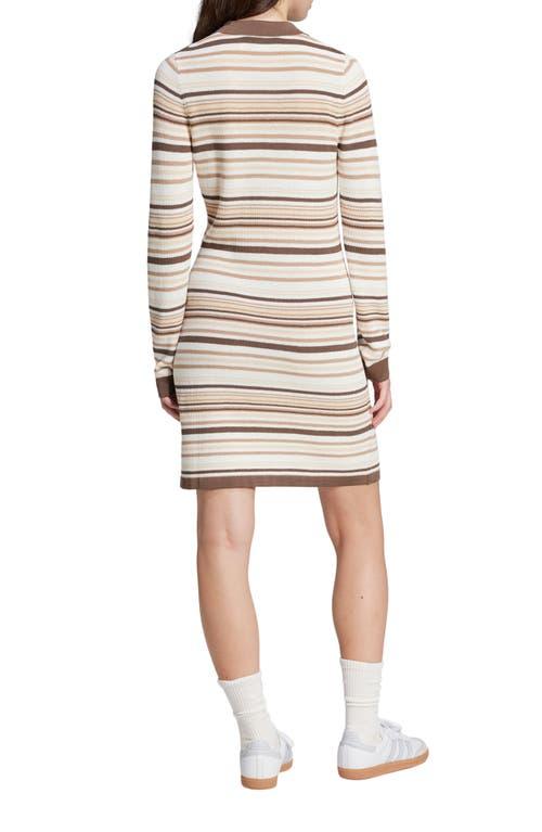 adidas Originals Stripe Long Sleeve Knit Polo Dress in