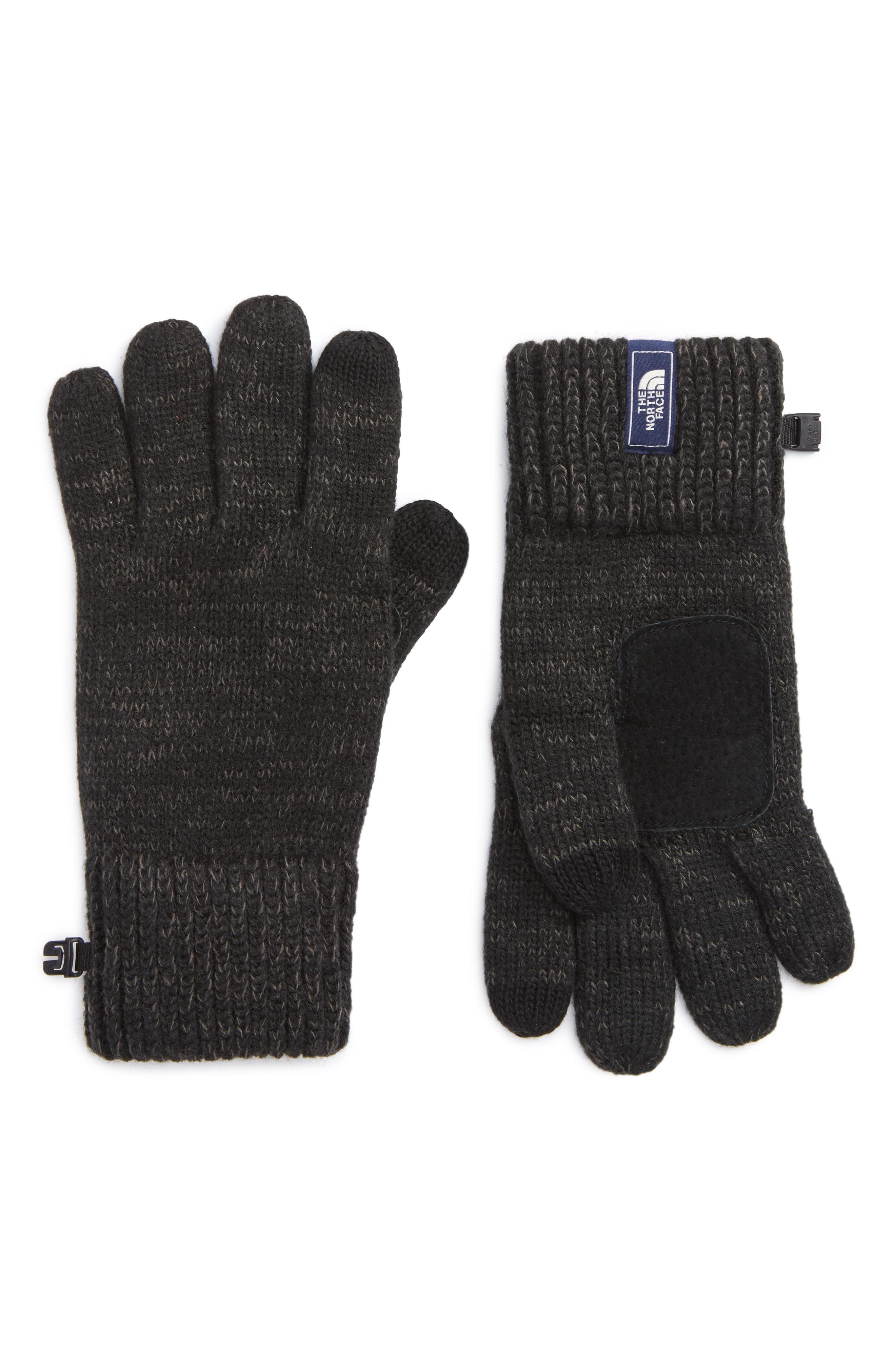 north face knit gloves