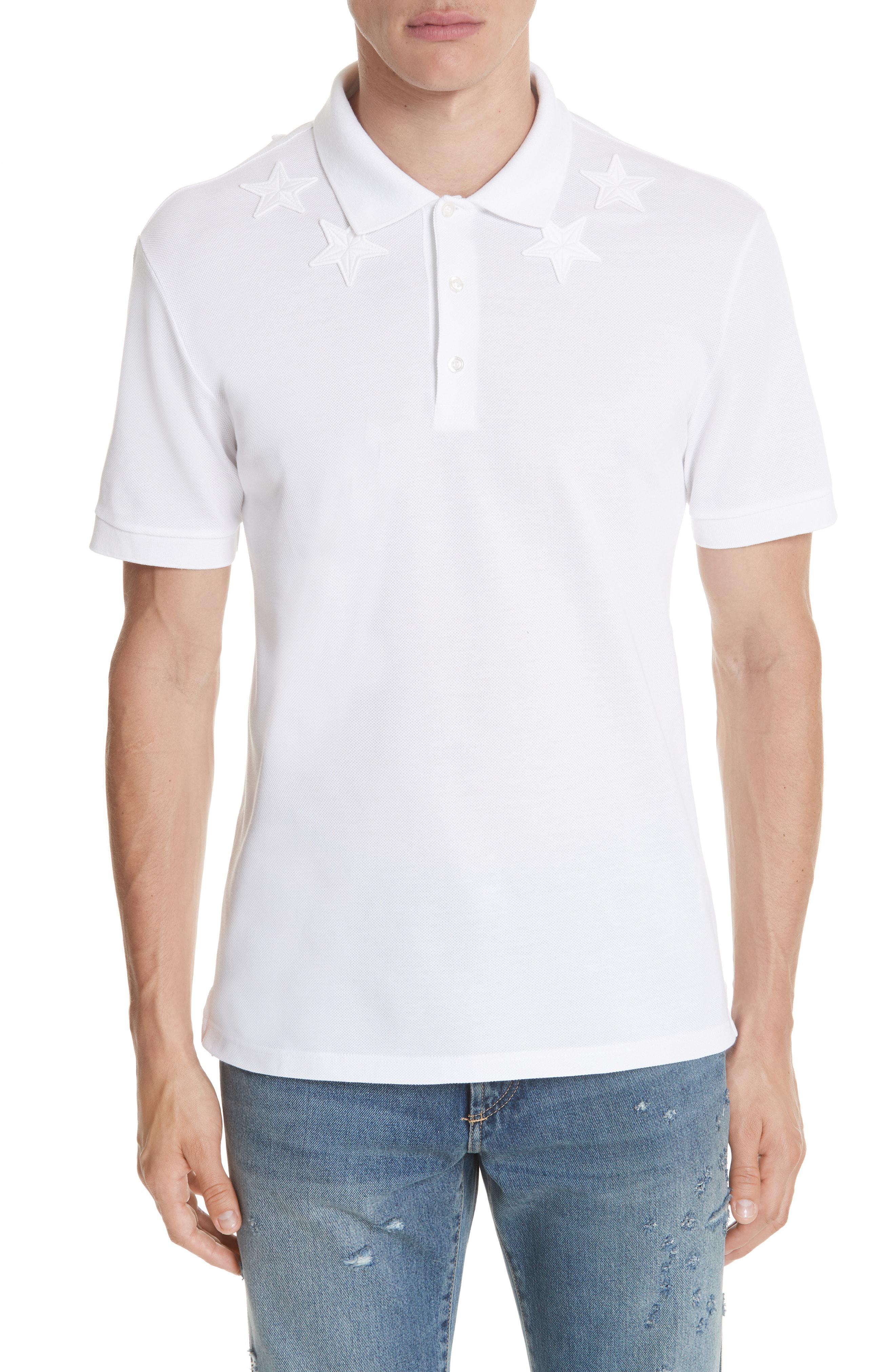 Givenchy Cotton Star Polo Shirt in White for Men - Lyst