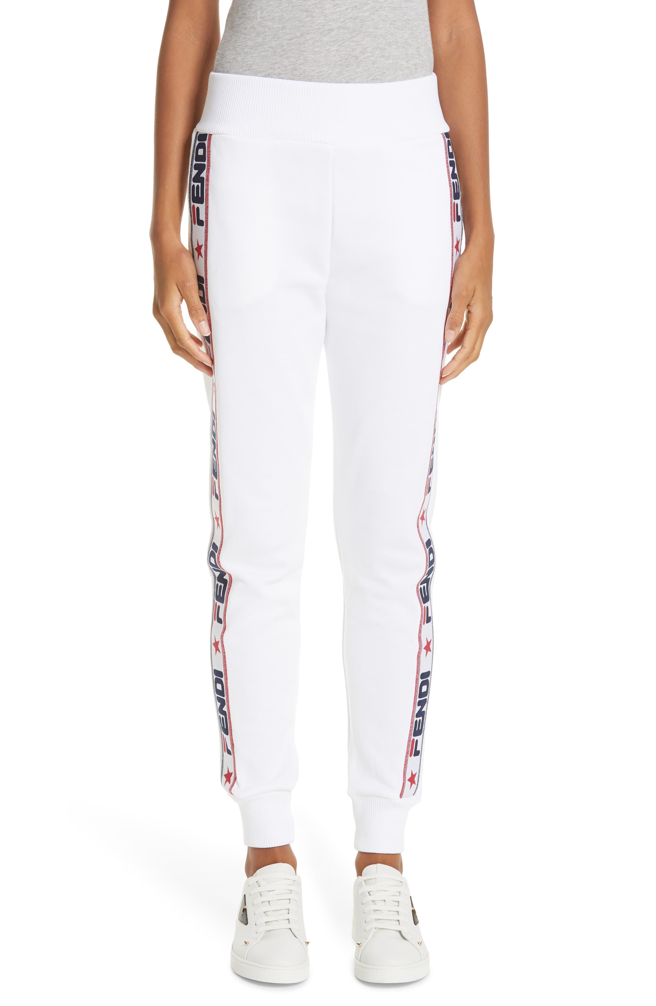 Fendi Side Band Track Pants in White | Lyst