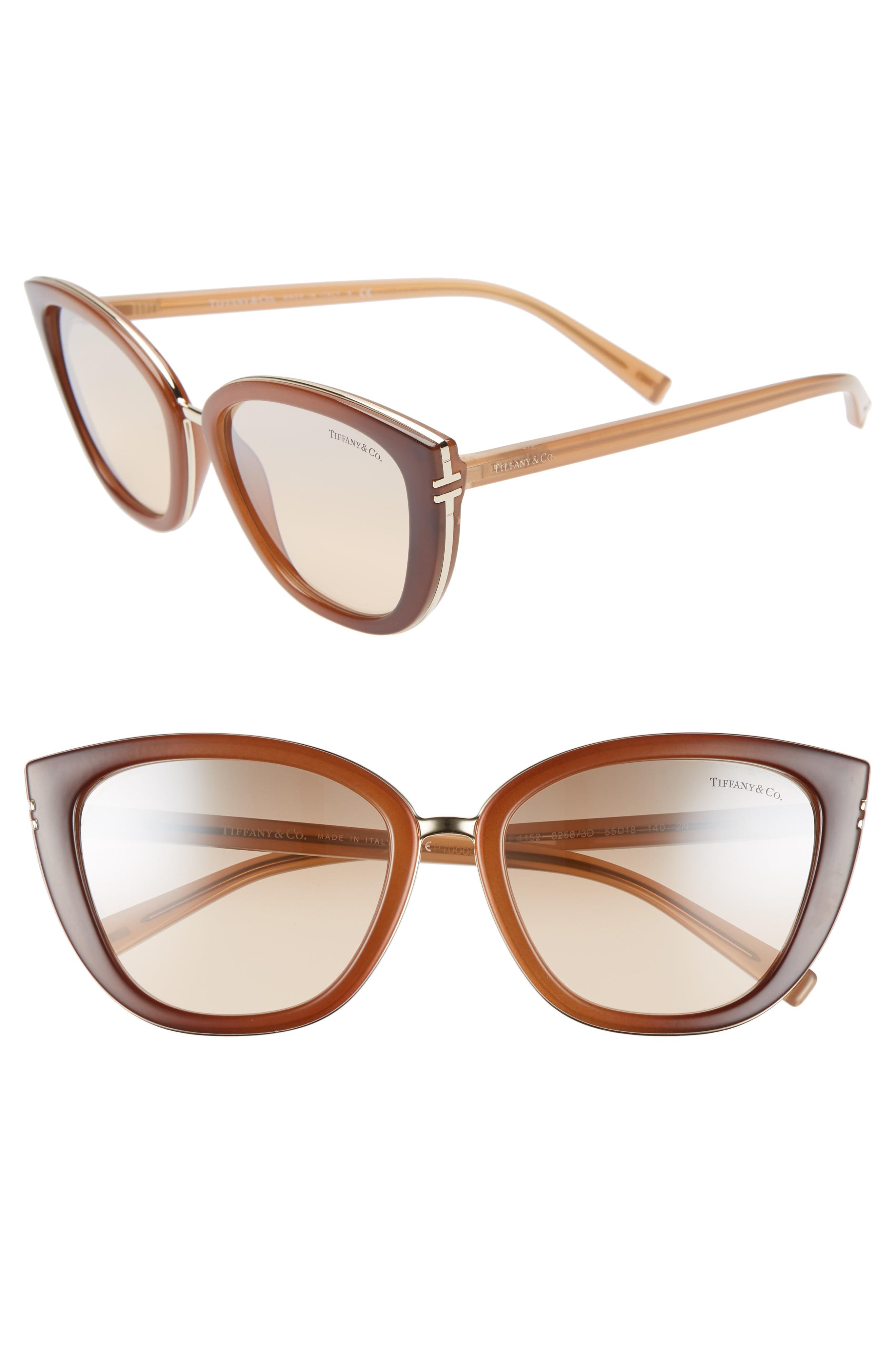 Tiffany & Co. Tiffanyt 55mm Sunglasses Opal Beige Gradient Mirror in