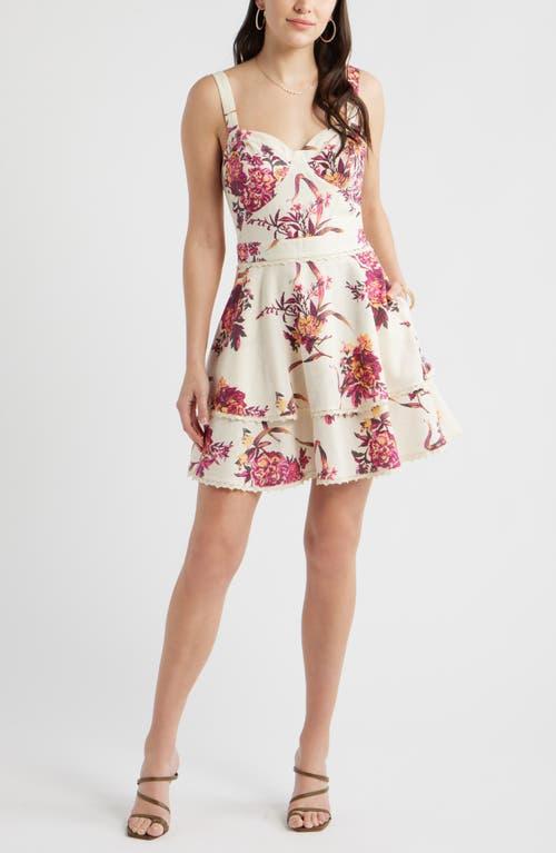 sachin and babi light blue dress Chelsea28 Floral Print Long Sleeve Chiffon Dress main image 1