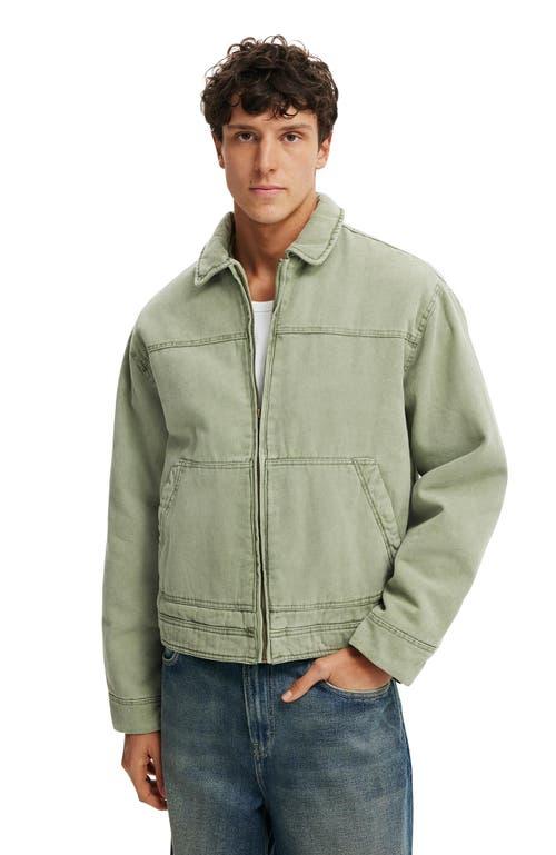 Cotton On Cropped Worker Jacket in Green for Men | Lyst