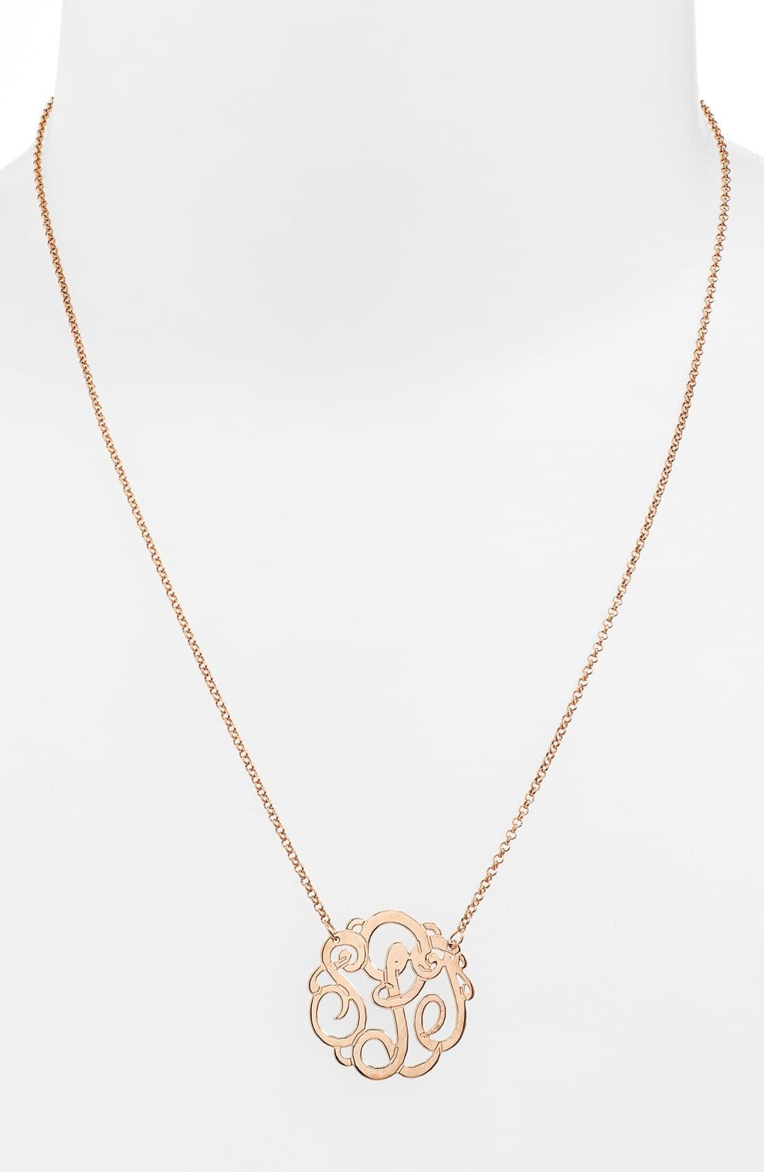 Argento Vivo Personalized Small 3-initial Letter Monogram Necklace (nordstrom Exclusive) in Rose ...