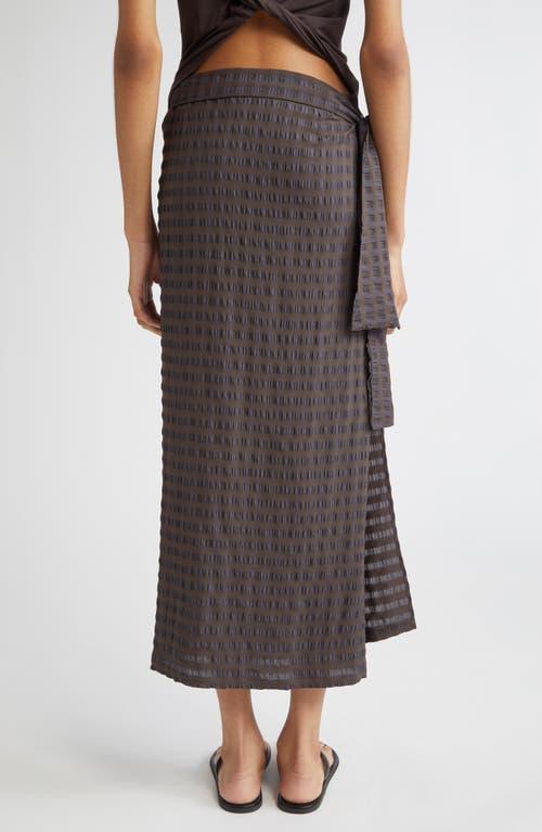 Paloma Wool Staino Gingham Seersucker Wrap Skirt in Black | Lyst