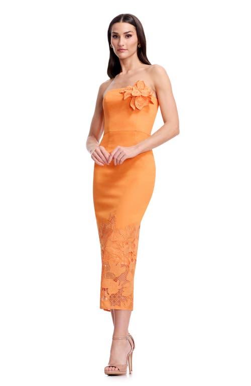 open lace back dress Strapless A-Line Ruffle Long Prom Dress With Split main image 0