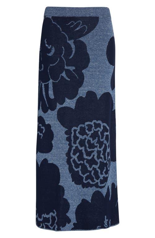 Marimekko Sivellys Pioni Linen Blend Sweater Skirt in Blue | Lyst
