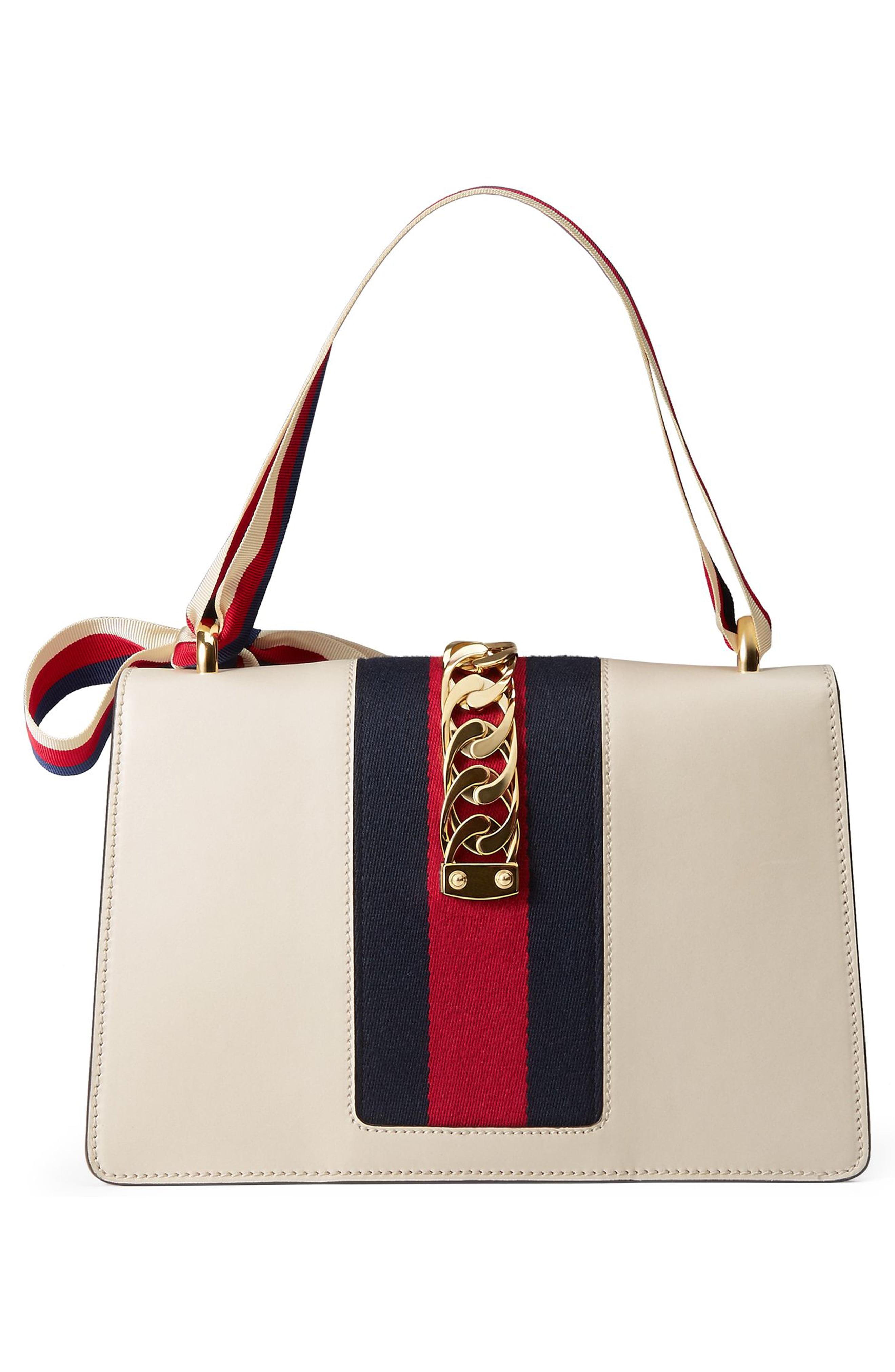 Gucci Small Leather Shoulder Bag in White - Lyst