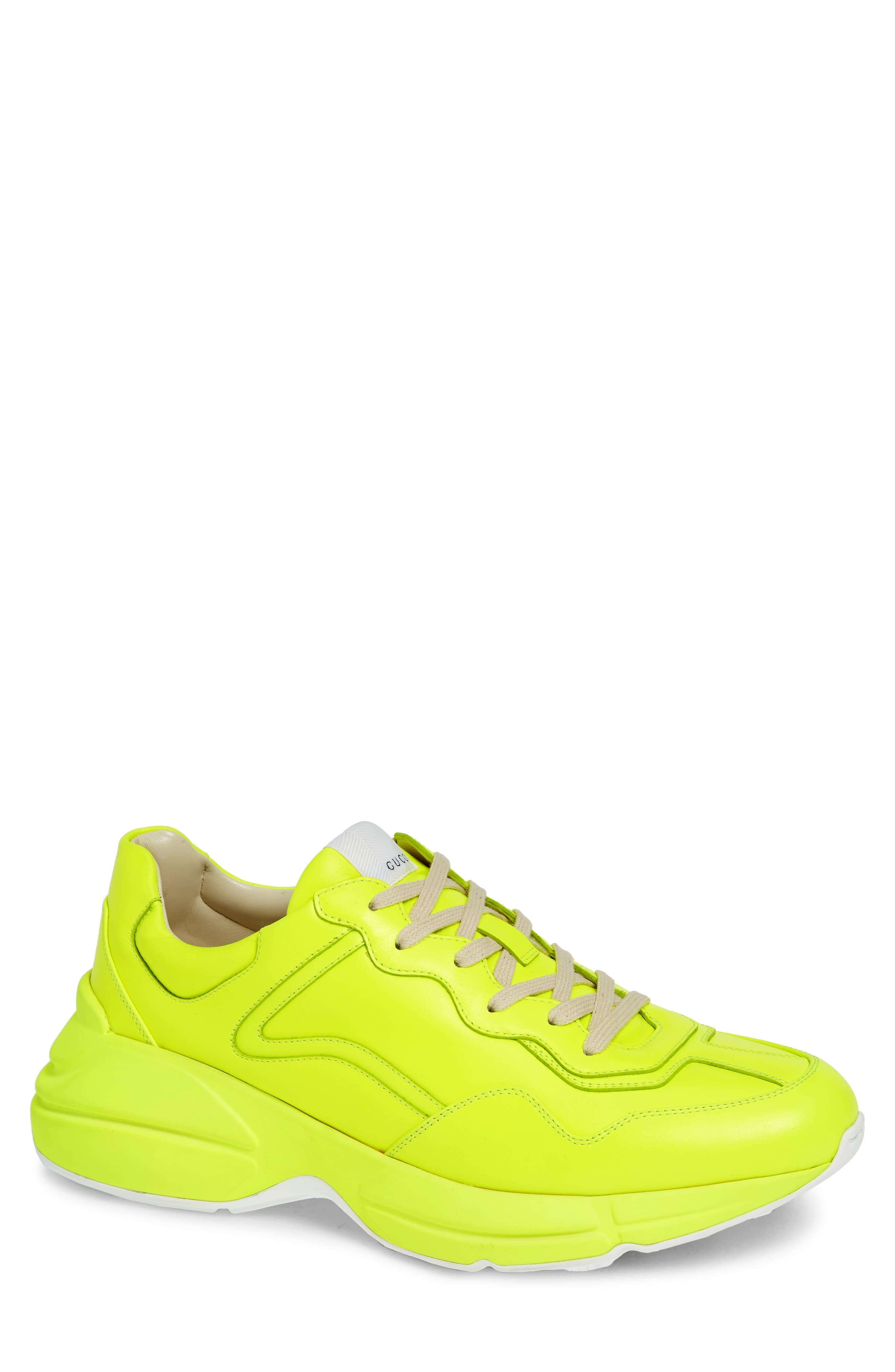Gucci Rhyton Fluorescent Leather Sneaker in Yellow for Men | Lyst