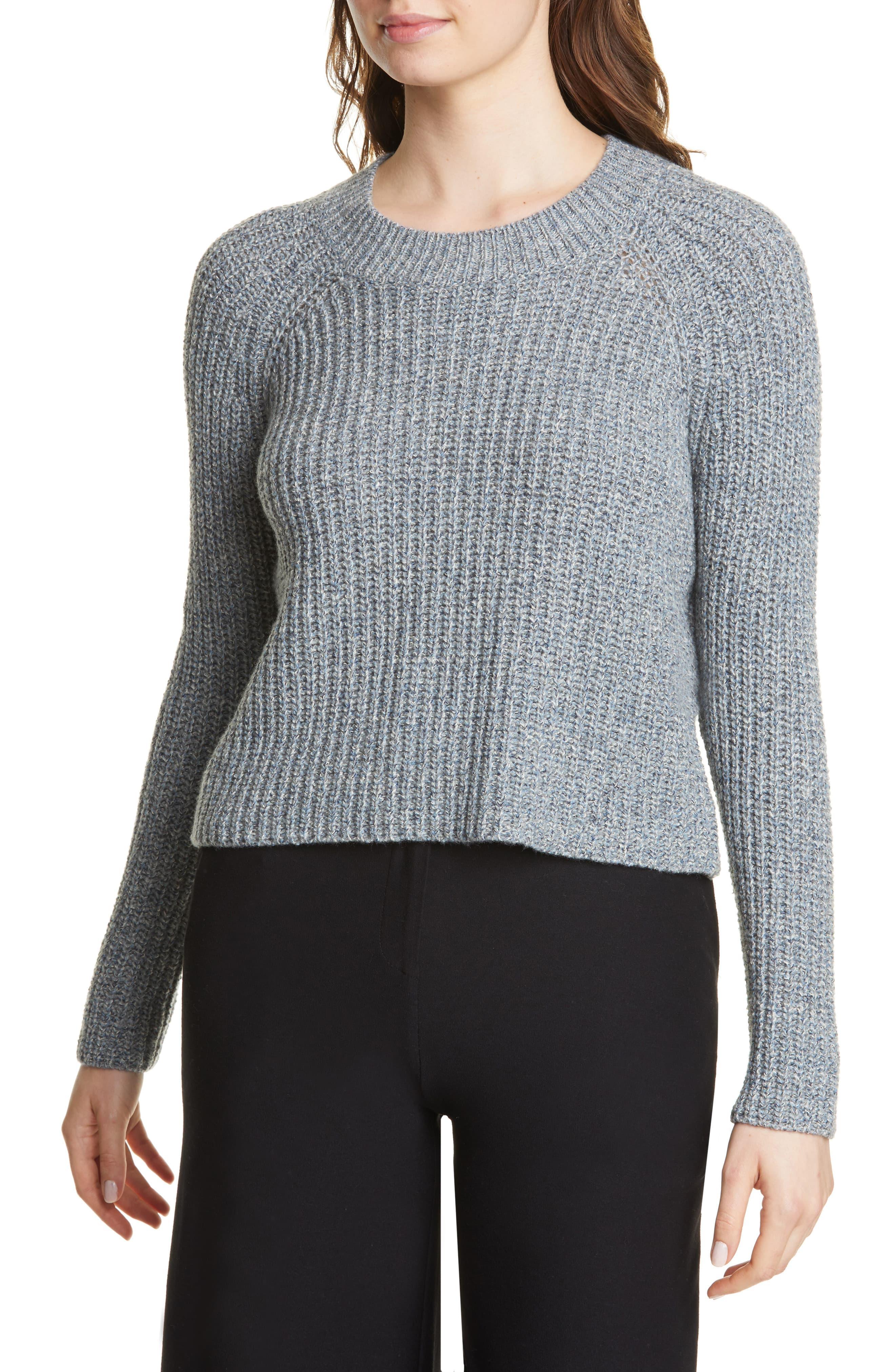 Eileen Fisher Wool & Recycled Cotton Blend Boxy Sweater in Gray Lyst